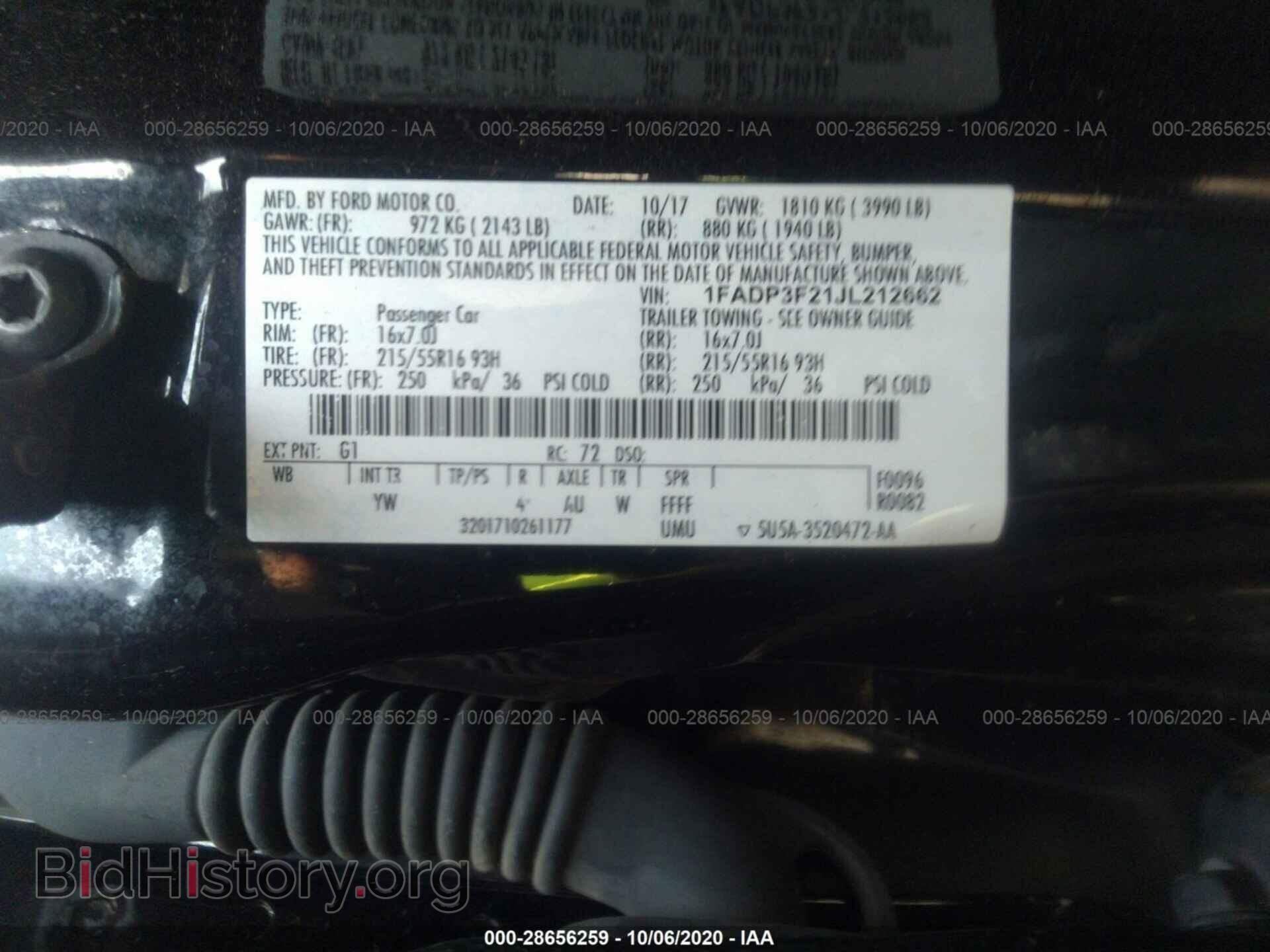 2018 FORD FOCUS - VIN: 1FADP3F21JL212662 - Фото 9