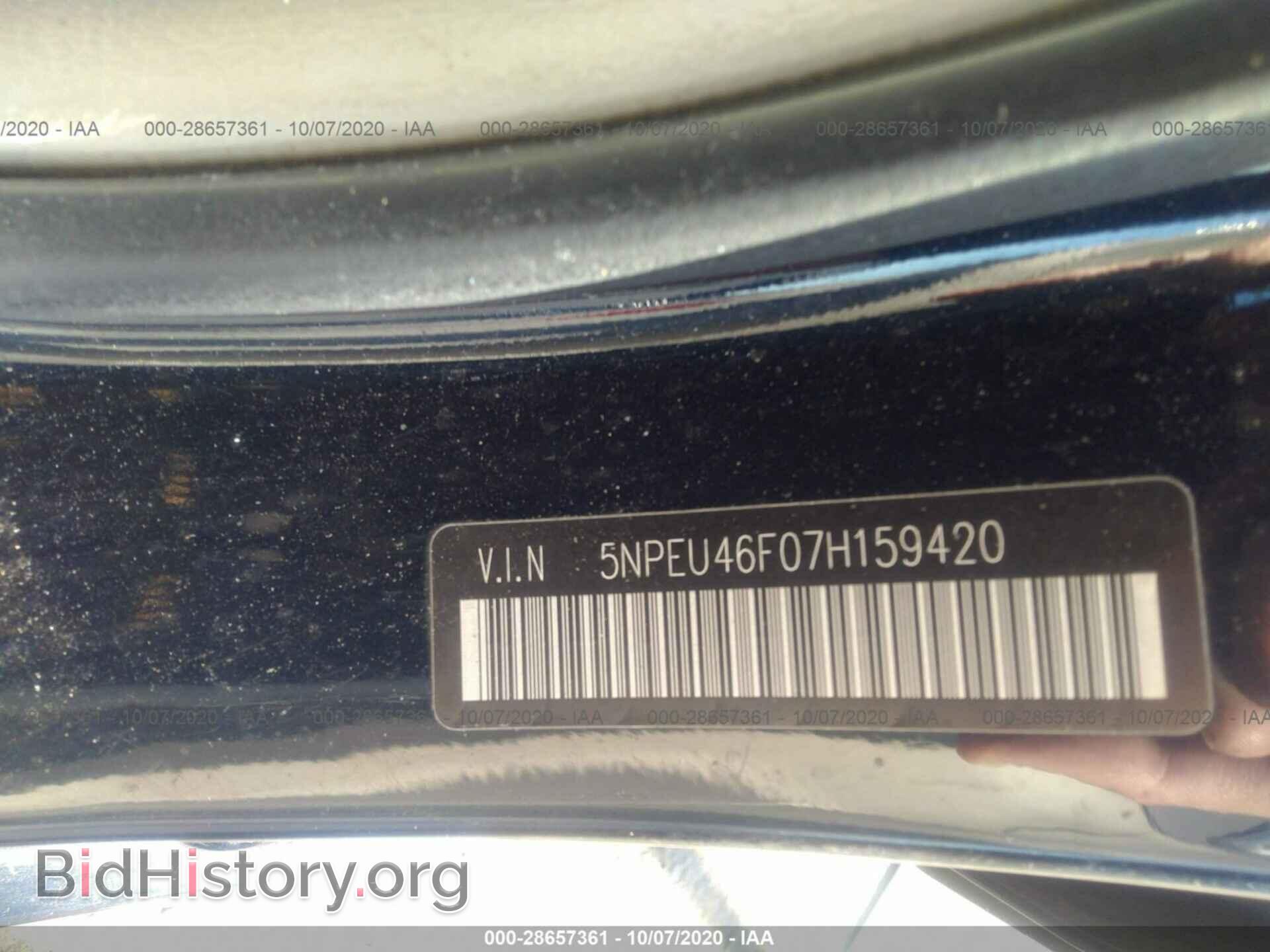 2007 HYUNDAI SONATA - VIN: 5NPEU46F07H159420 - Фото 9