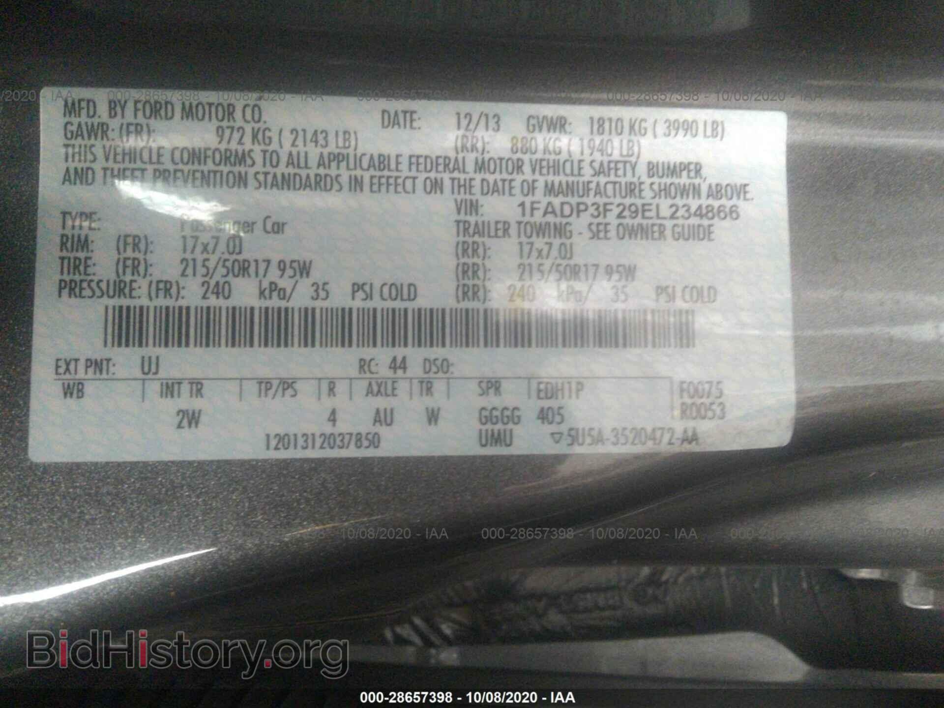 2014 FORD FOCUS - VIN: 1FADP3F29EL234866 - Photo 9