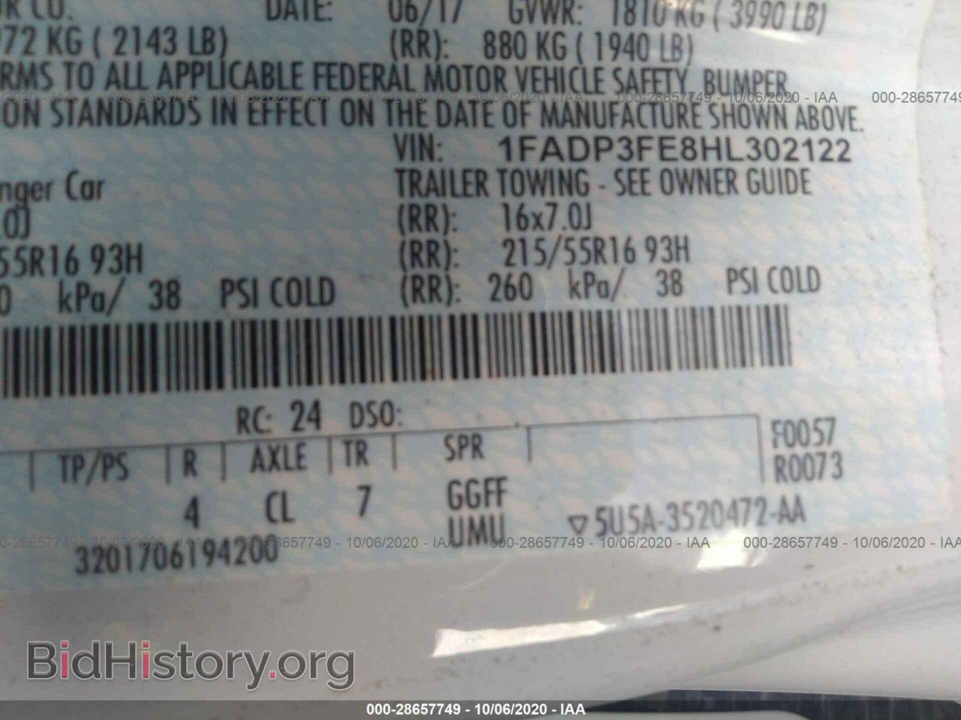 2017 FORD FOCUS - VIN: 1FADP3FE8HL302122 - Photo 9
