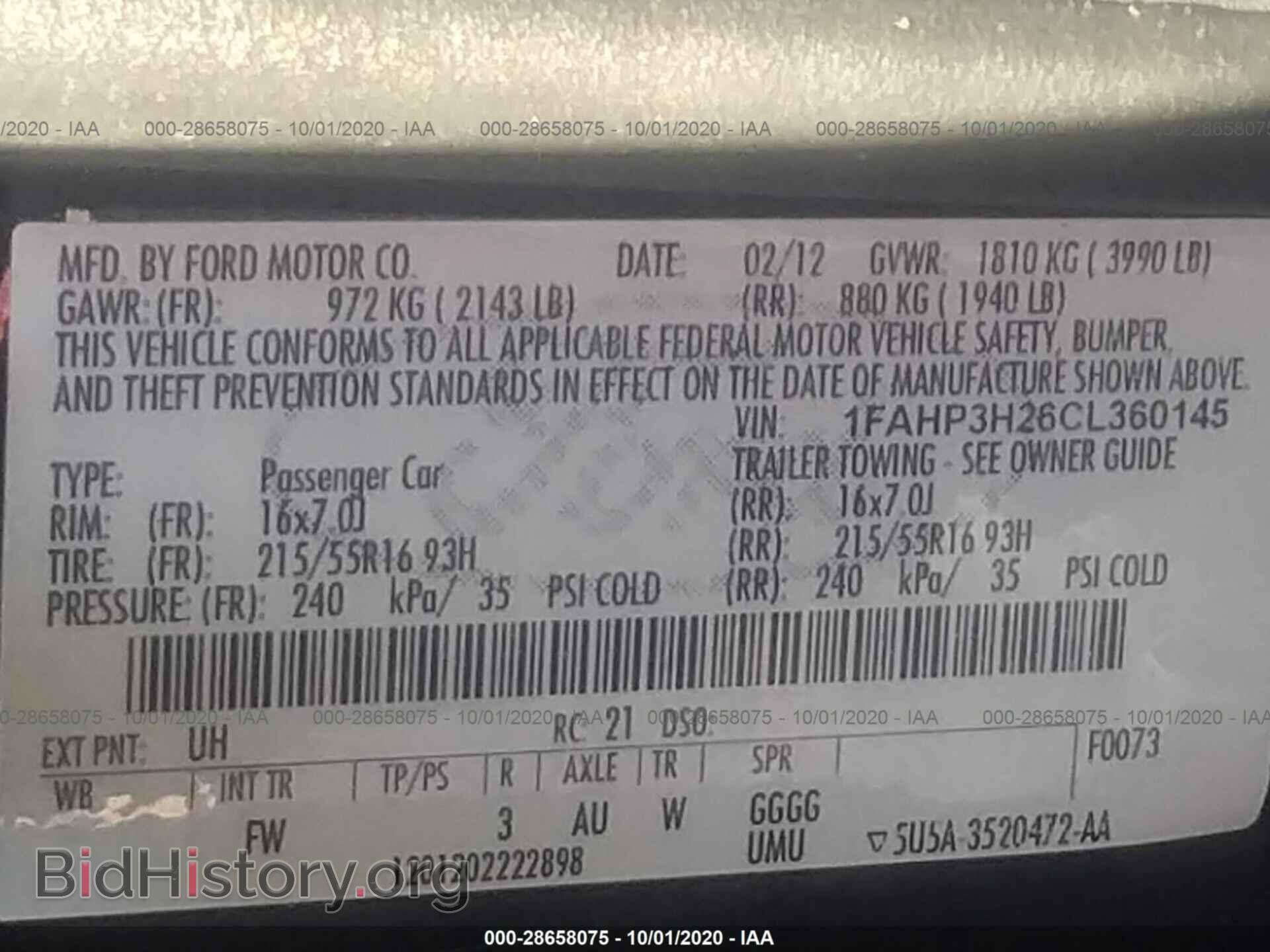 2012 FORD FOCUS - VIN: 1FAHP3H26CL360145 - Photo 9