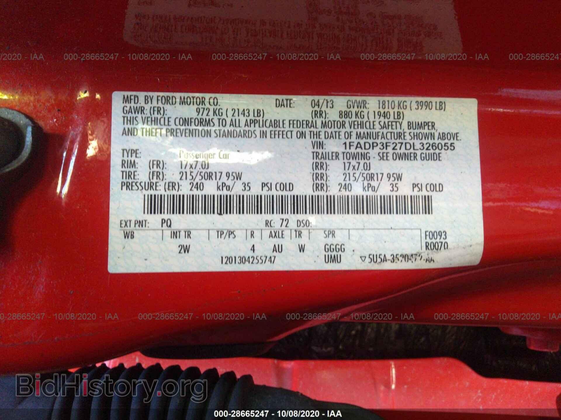 2013 FORD FOCUS - VIN: 1FADP3F27DL326055 - Фото 9