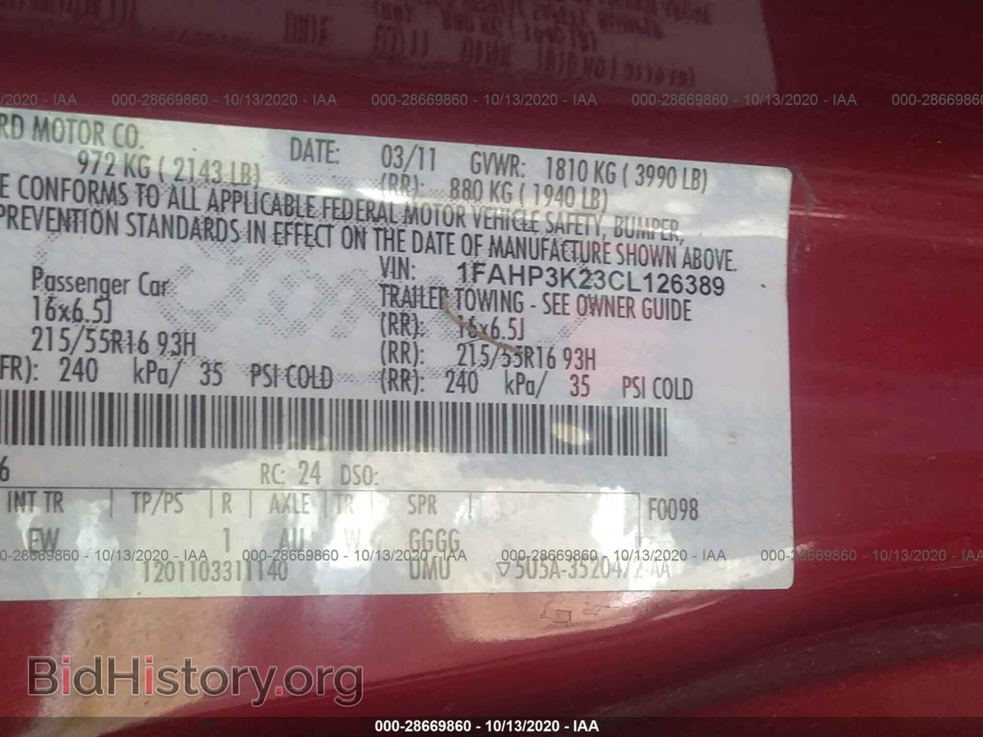 2012 FORD FOCUS - VIN: 1FAHP3K23CL126389 - Photo 9