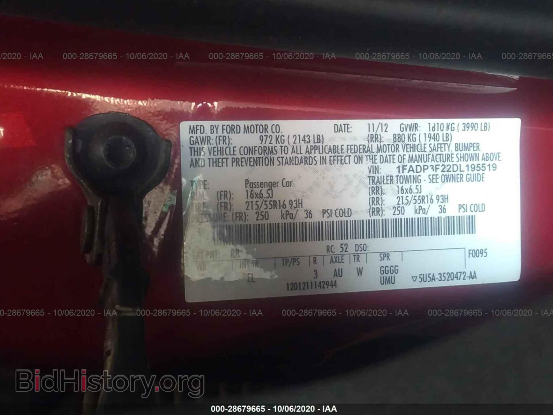2013 FORD FOCUS - VIN: 1FADP3F22DL195519 - Фото 9