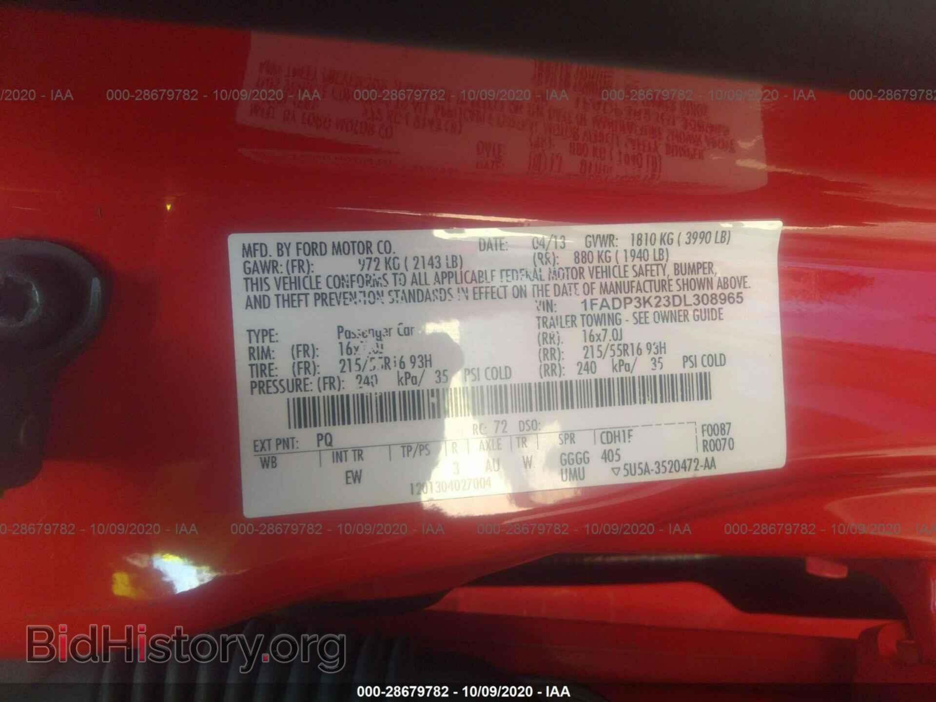 2013 FORD FOCUS - VIN: 1FADP3K23DL308965 - Фото 9