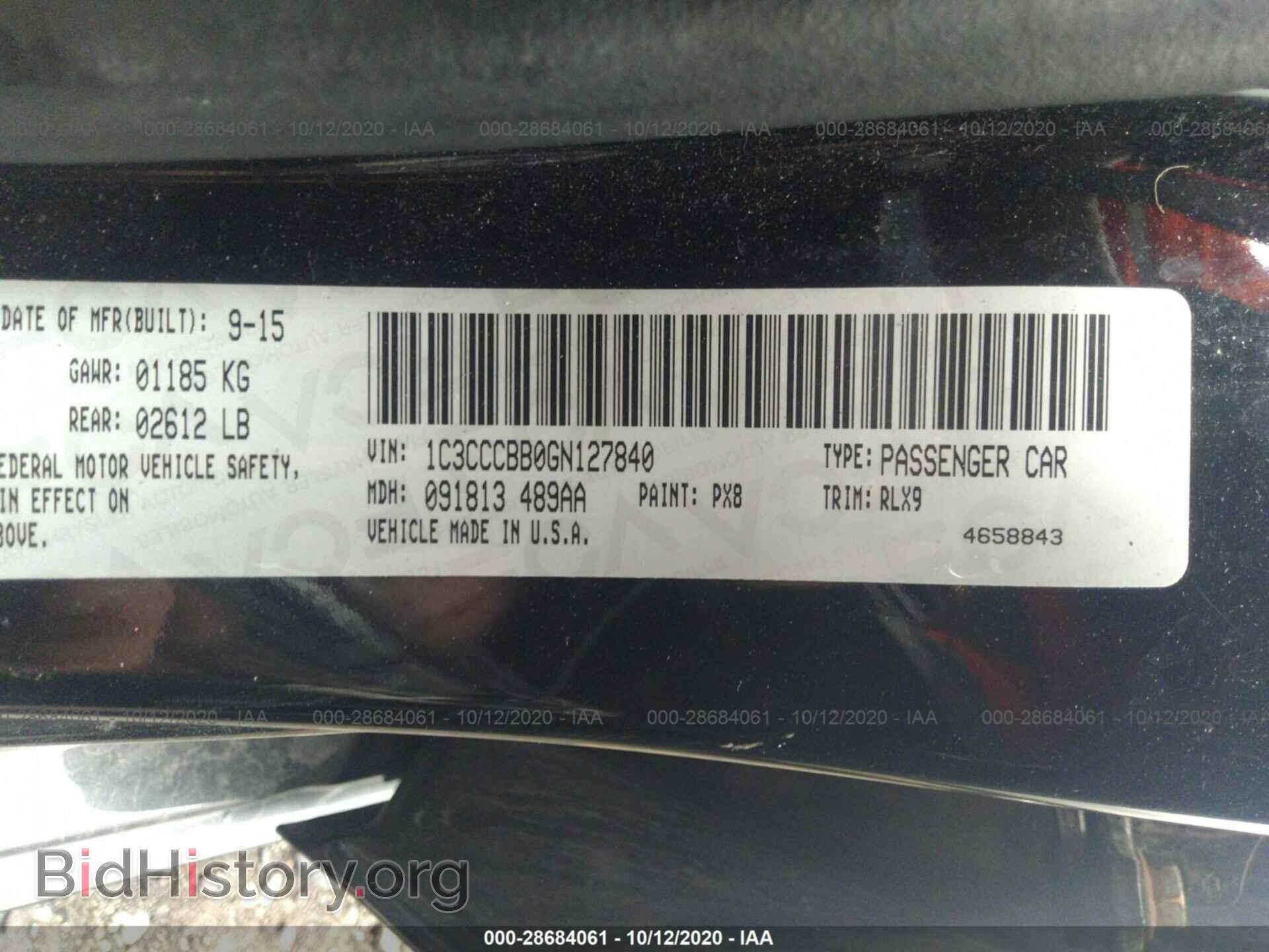 2016 CHRYSLER 200 - VIN: 1C3CCCBB0GN127840 - Photo 9