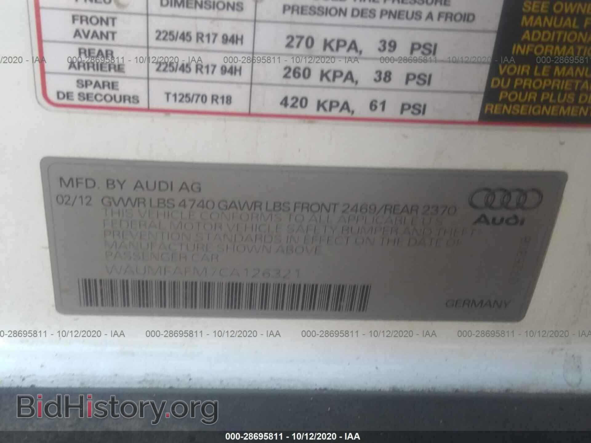 2012 AUDI A3 - VIN: WAUMFAFM7CA126321 - Photo 9