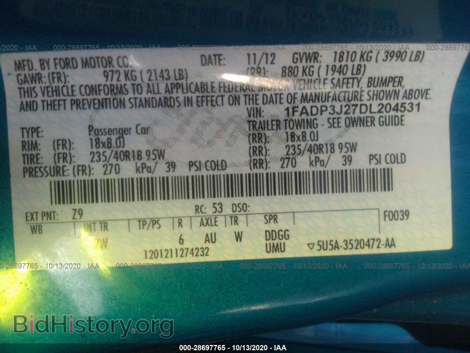 2013 FORD FOCUS - VIN: 1FADP3J27DL204531 - Photo 9
