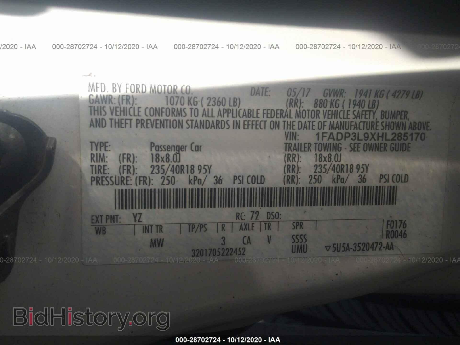 2017 FORD FOCUS - VIN: 1FADP3L9XHL285170 - Photo 9