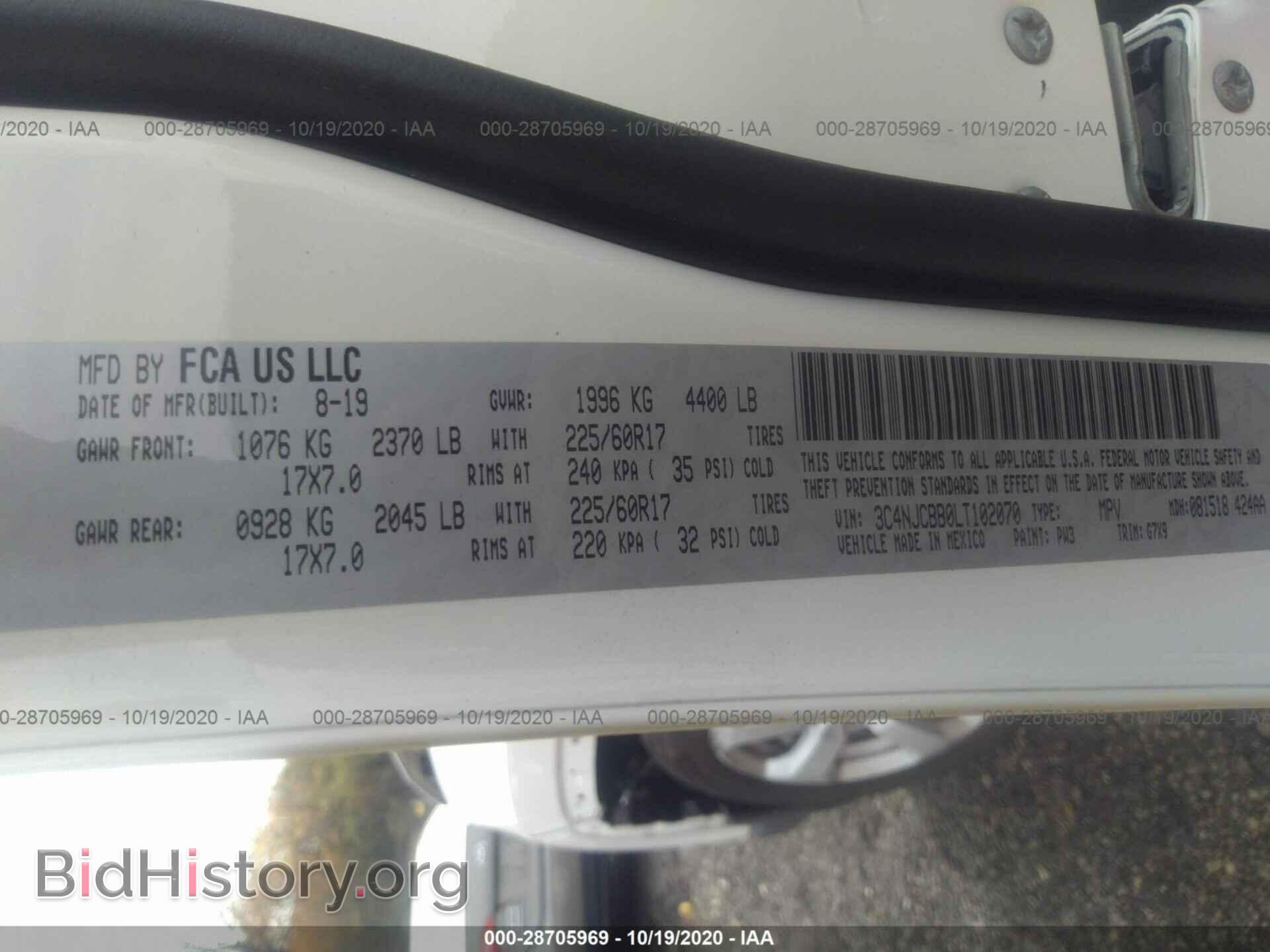 2020 JEEP COMPASS - VIN: 3C4NJCBB0LT102070 - Фото 9