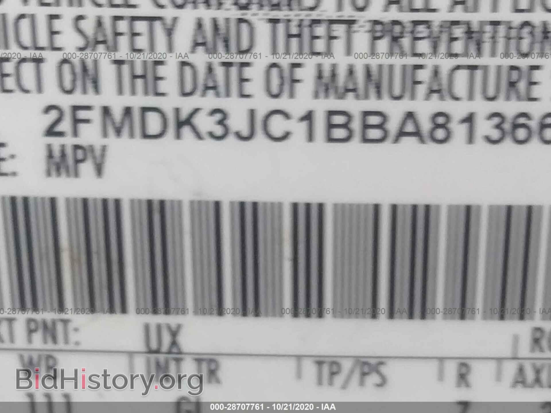 2011 FORD EDGE - VIN: 2FMDK3JC1BBA81366 - Фото 9