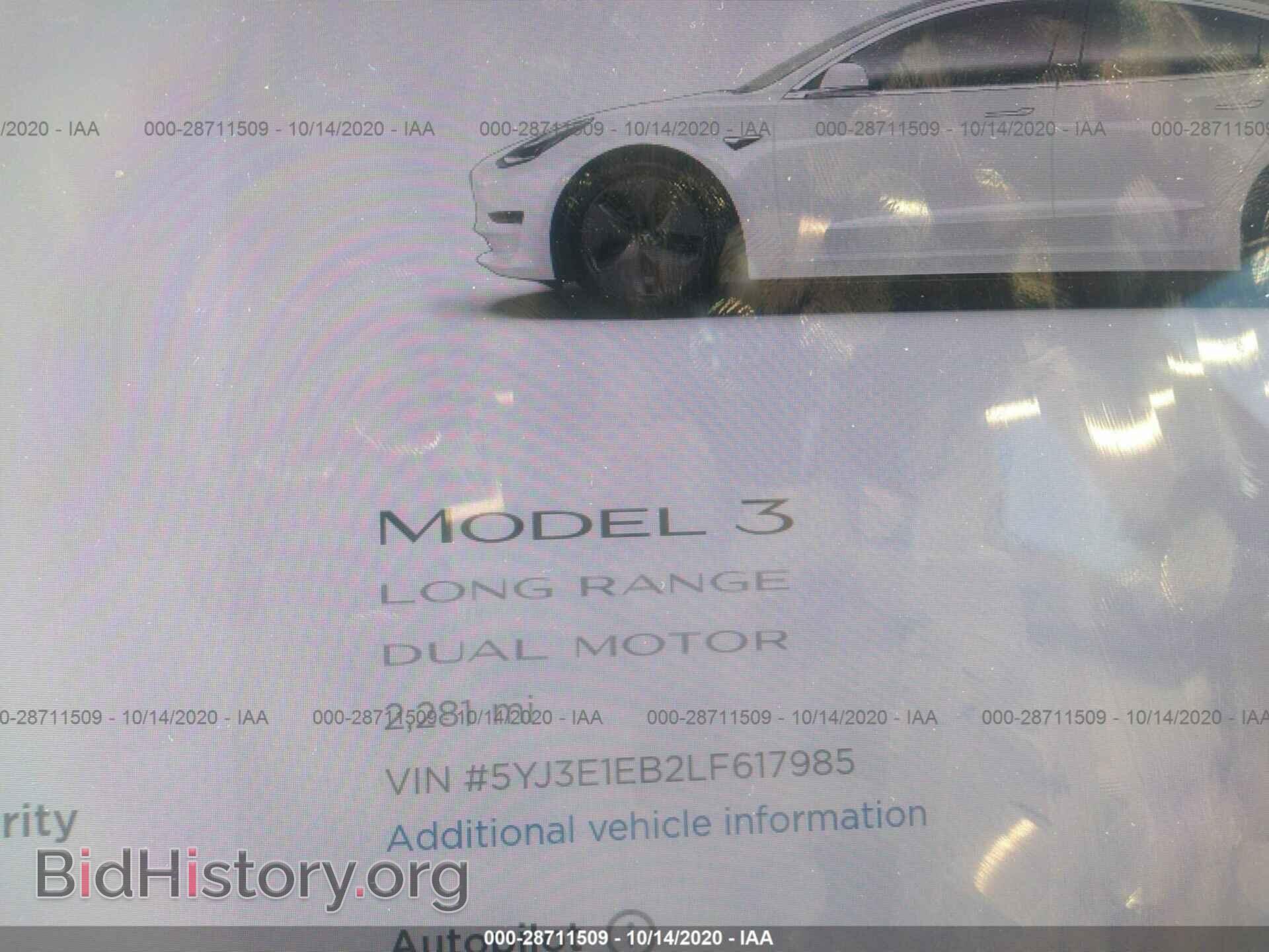 2020 TESLA MODEL 3 - VIN: 5YJ3E1EB2LF617985 - Фото 7