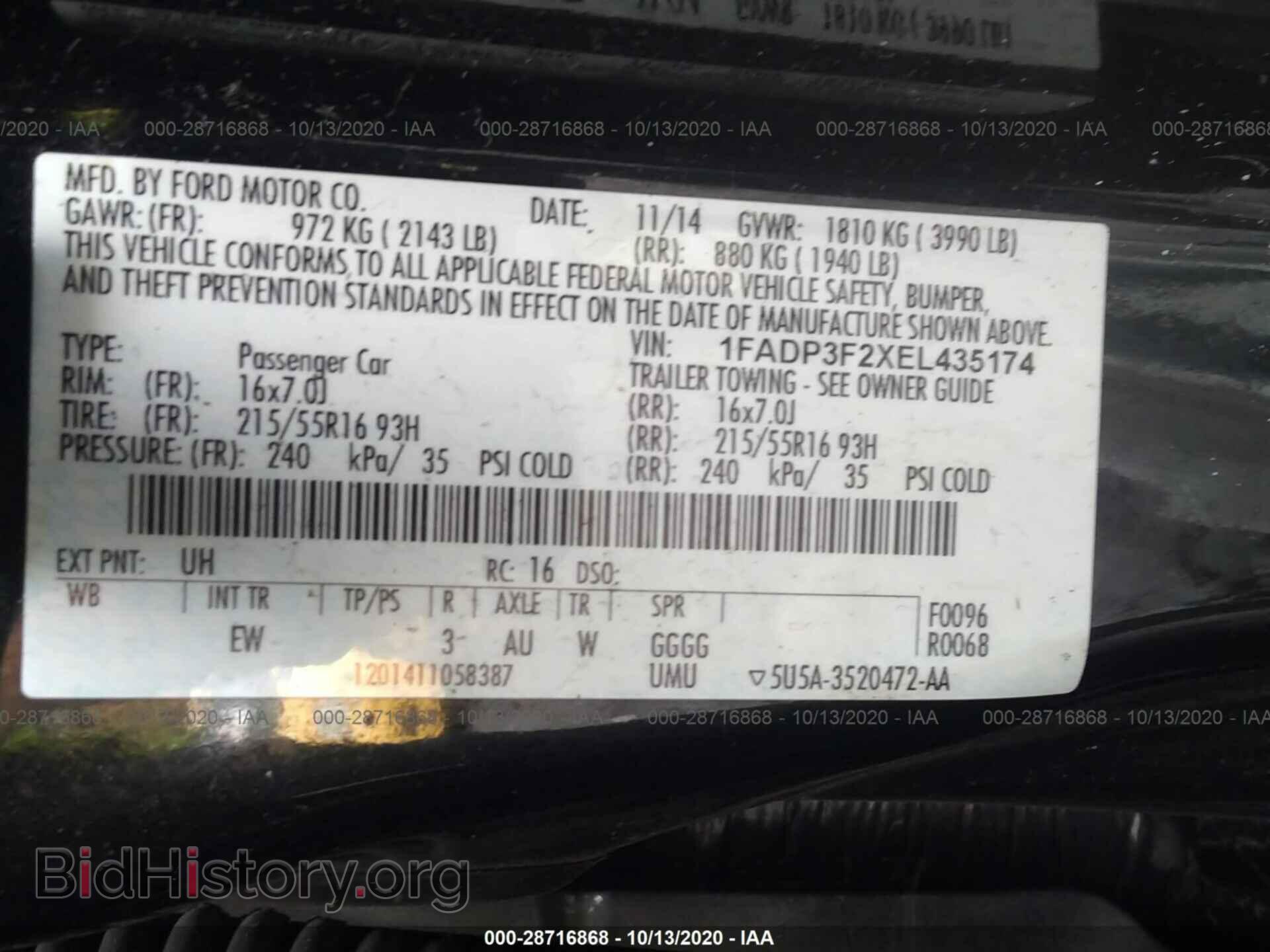 2014 FORD FOCUS - VIN: 1FADP3F2XEL435174 - Photo 9
