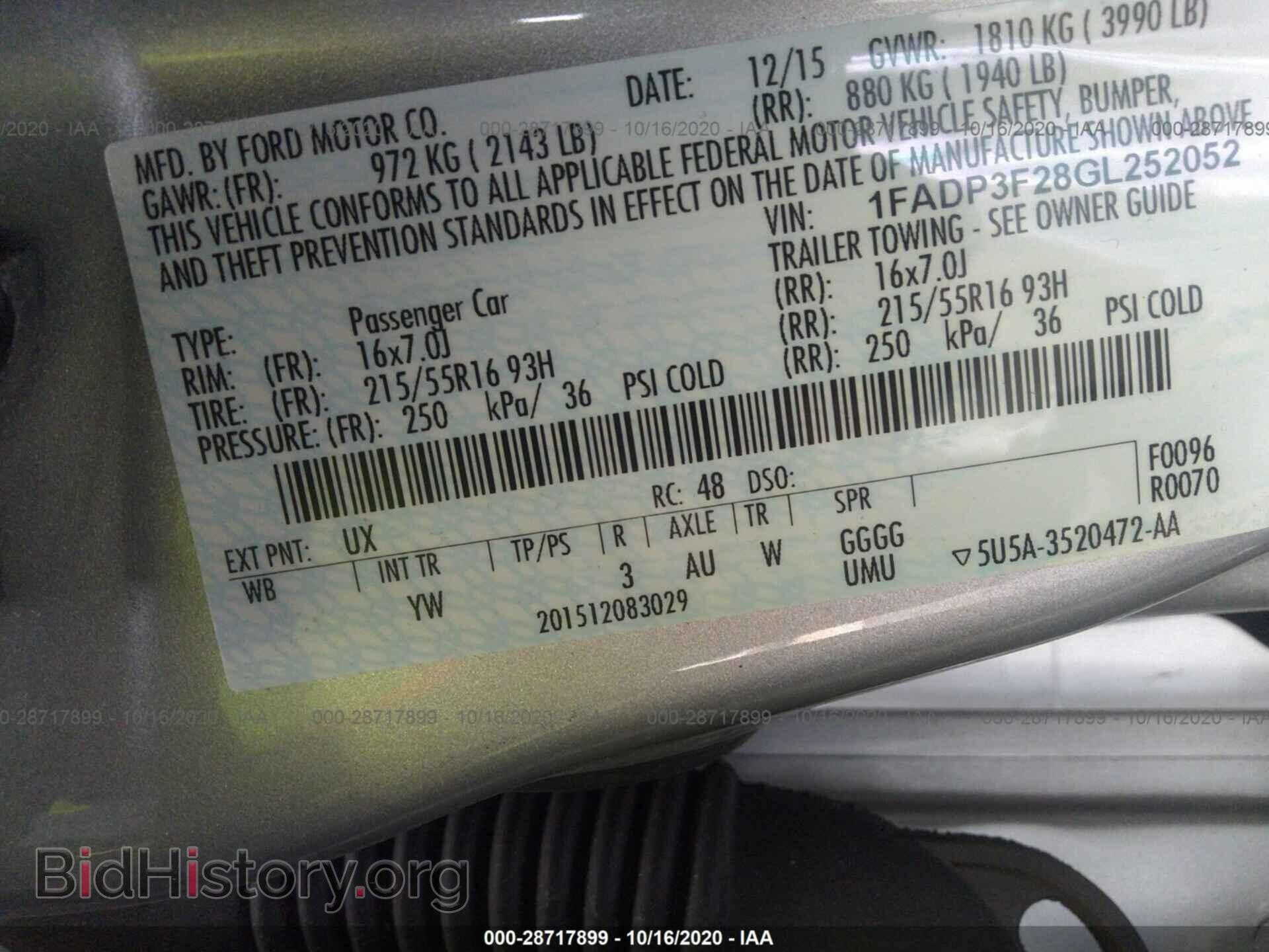 2016 FORD FOCUS - VIN: 1FADP3F28GL252052 - Photo 9