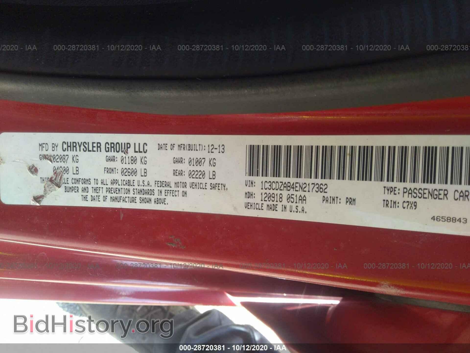 2014 DODGE AVENGER - VIN: 1C3CDZAB4EN217362 - Фото 9