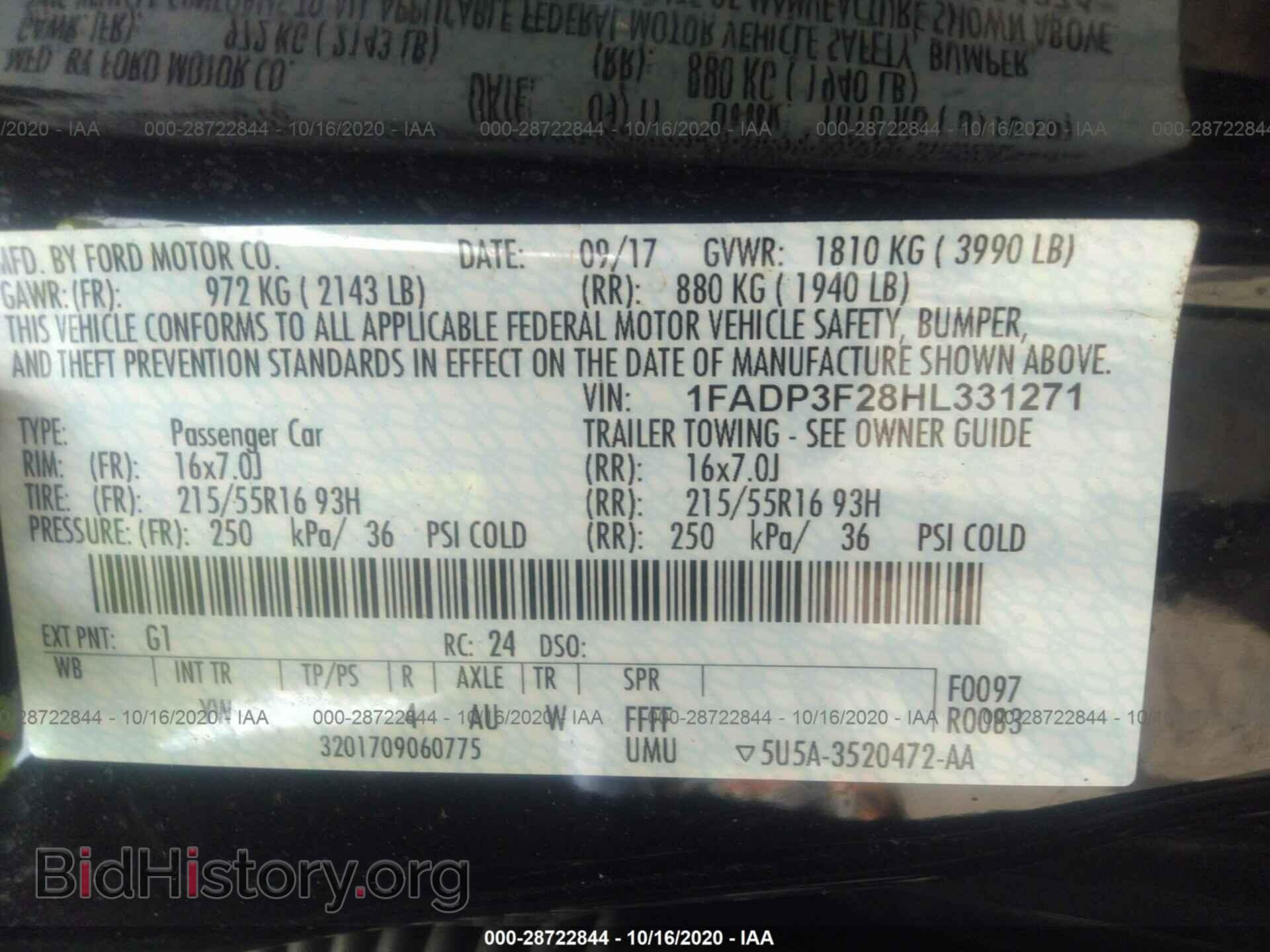 2017 FORD FOCUS - VIN: 1FADP3F28HL331271 - Photo 9