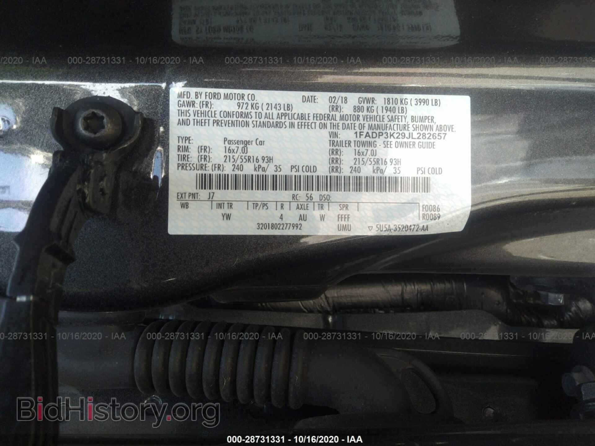 2018 FORD FOCUS - VIN: 1FADP3K29JL282657 - Photo 9
