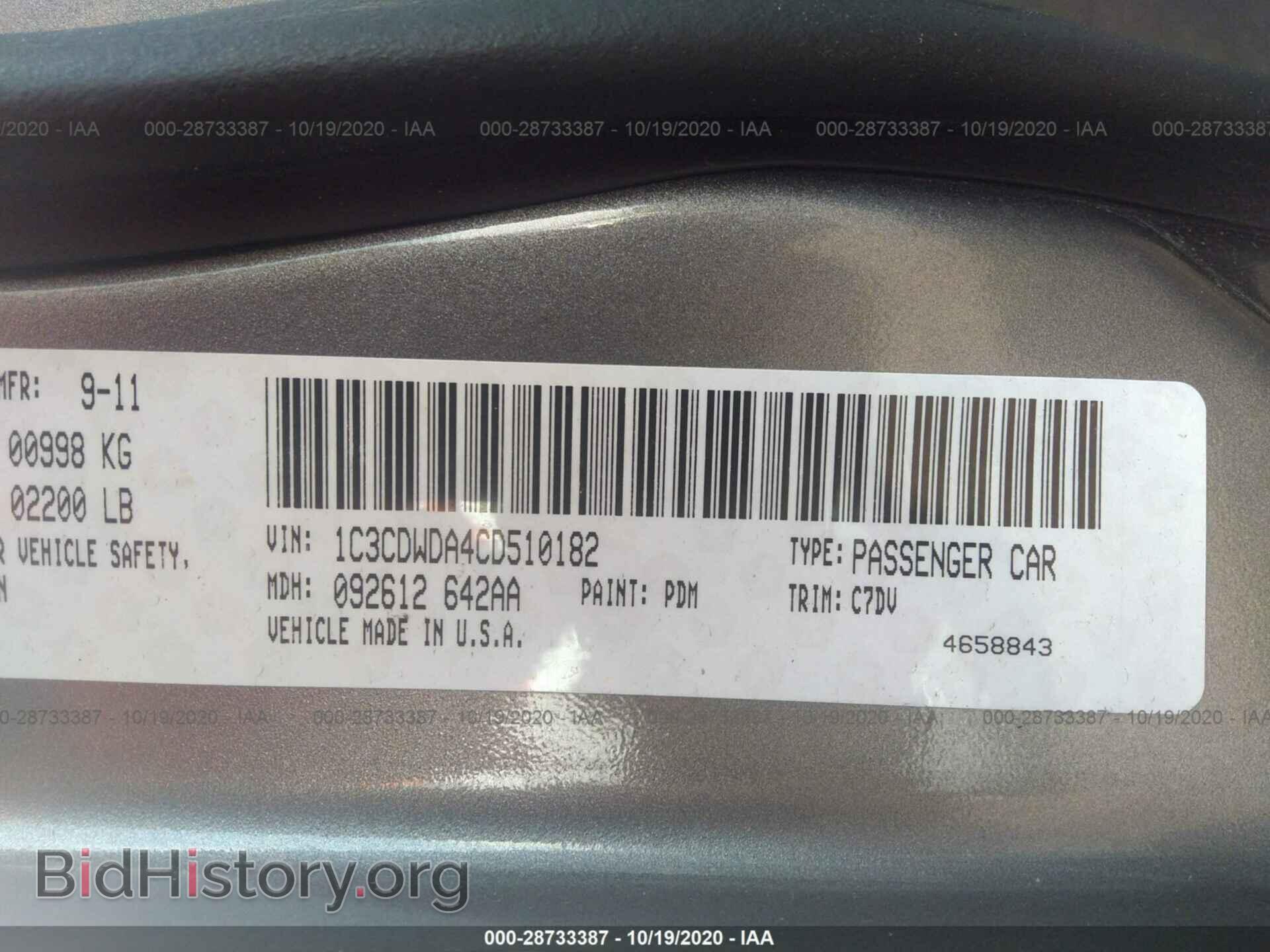2012 DODGE CALIBER - VIN: 1C3CDWDA4CD510182 - Photo 9
