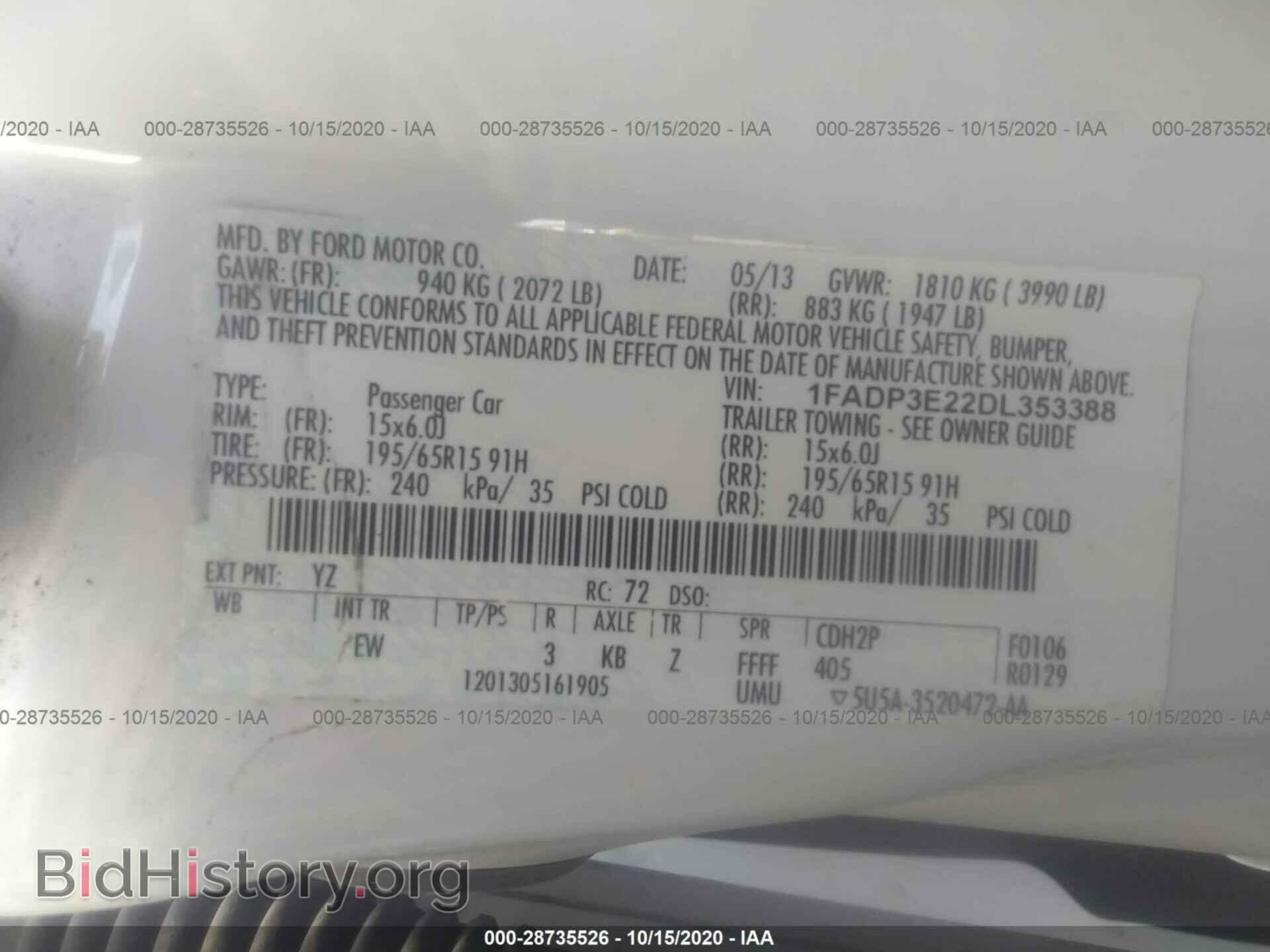 2013 FORD FOCUS - VIN: 1FADP3E22DL353388 - Фото 9