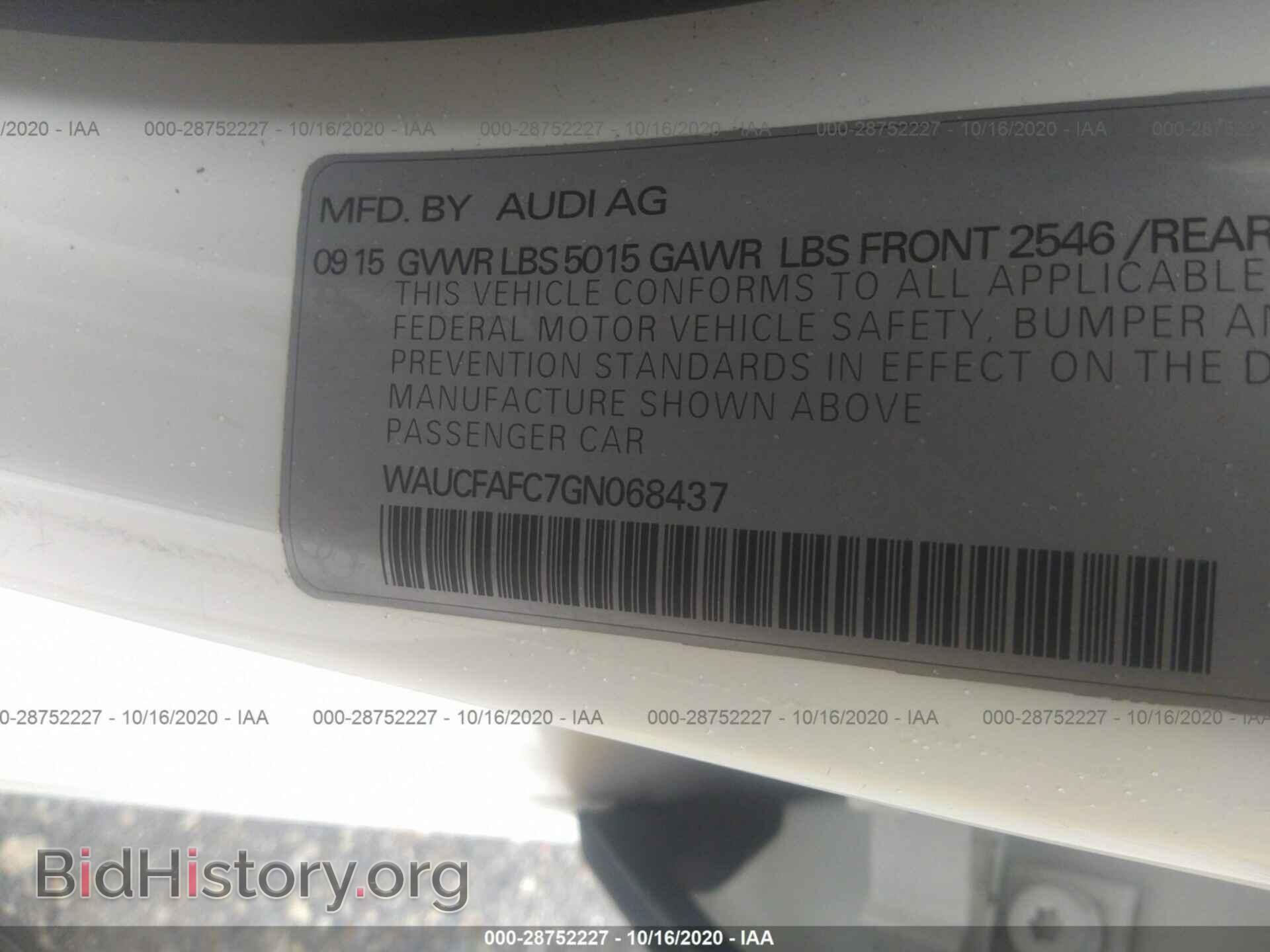 2016 AUDI A6 - VIN: WAUCFAFC7GN068437 - Фото 9
