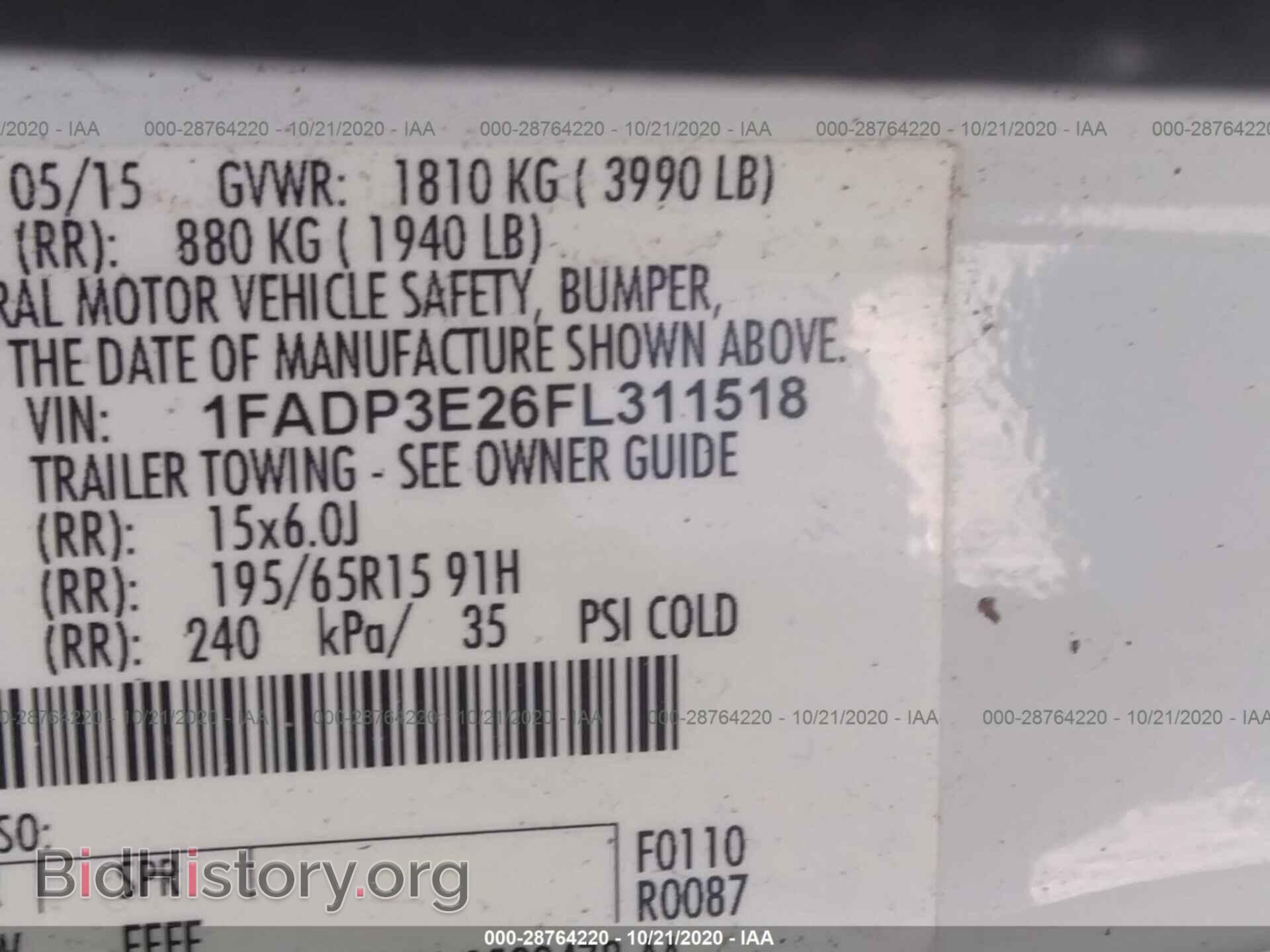 2015 FORD FOCUS - VIN: 1FADP3E26FL311518 - Фото 9