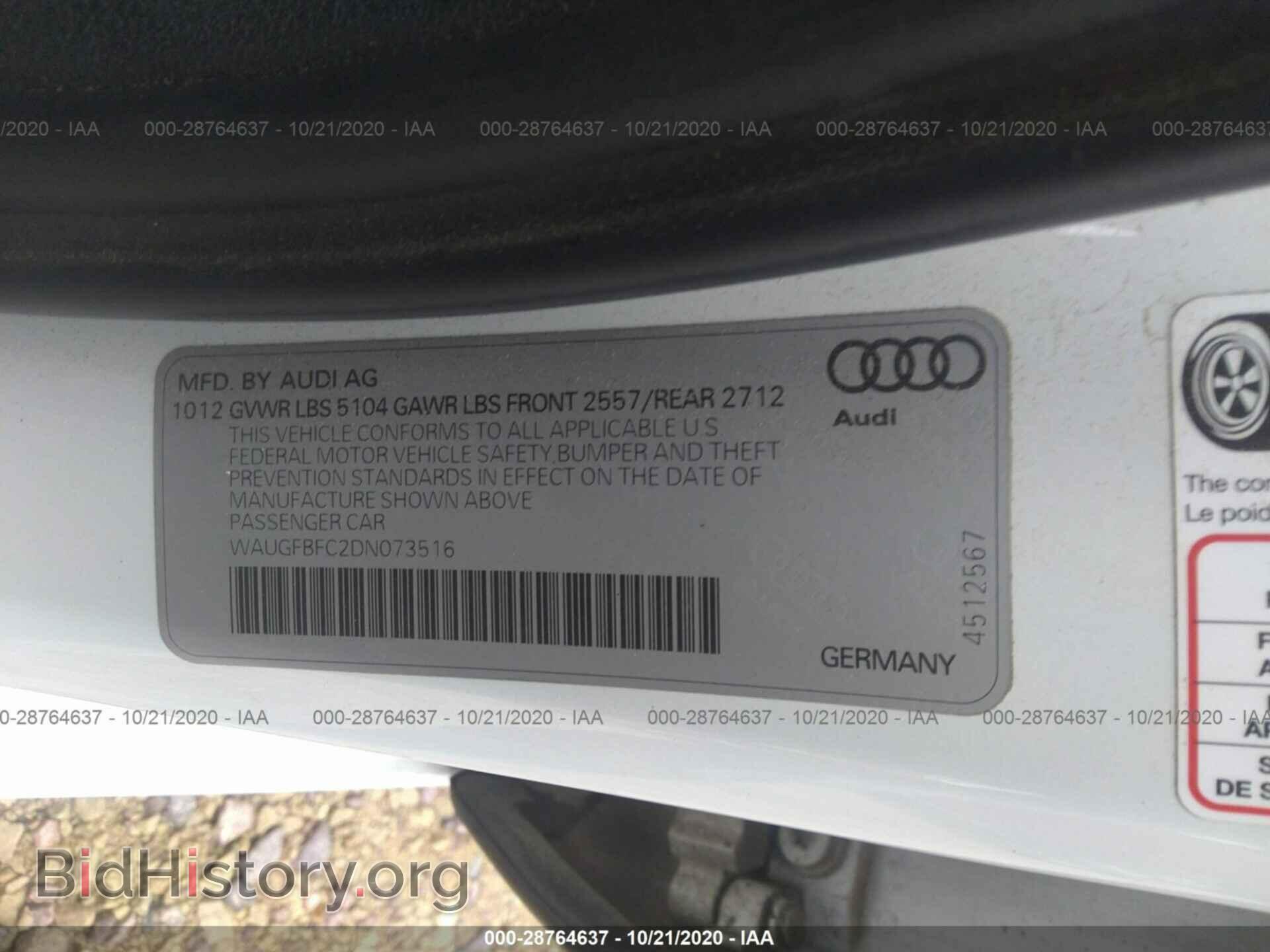 2013 AUDI A6 - VIN: WAUGFBFC2DN073516 - Photo 9