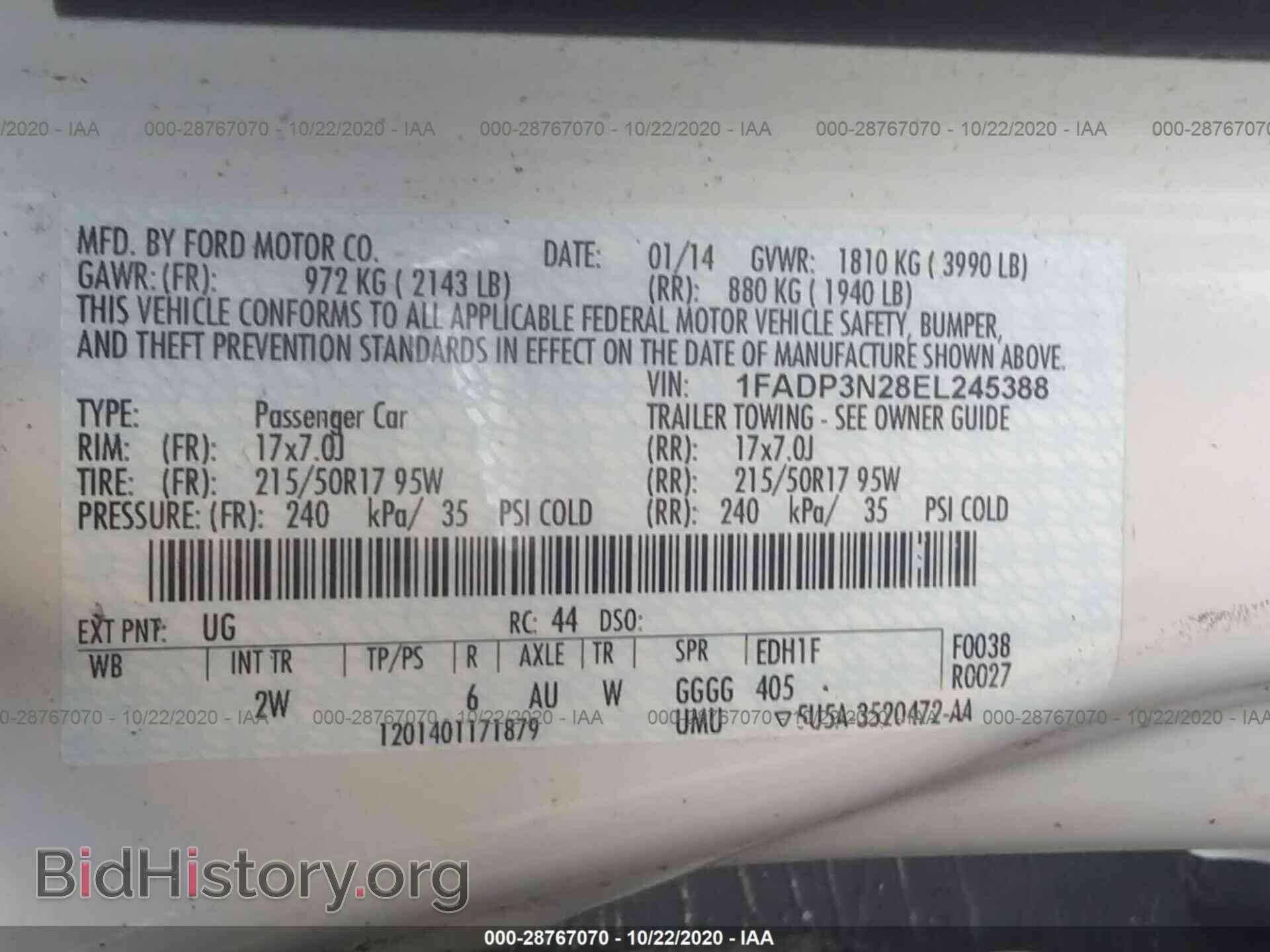 2014 FORD FOCUS - VIN: 1FADP3N28EL245388 - Photo 9