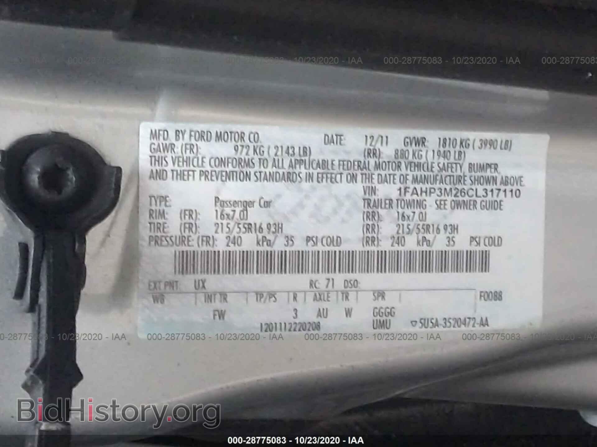 2012 FORD FOCUS - VIN: 1FAHP3M26CL317110 - Photo 9