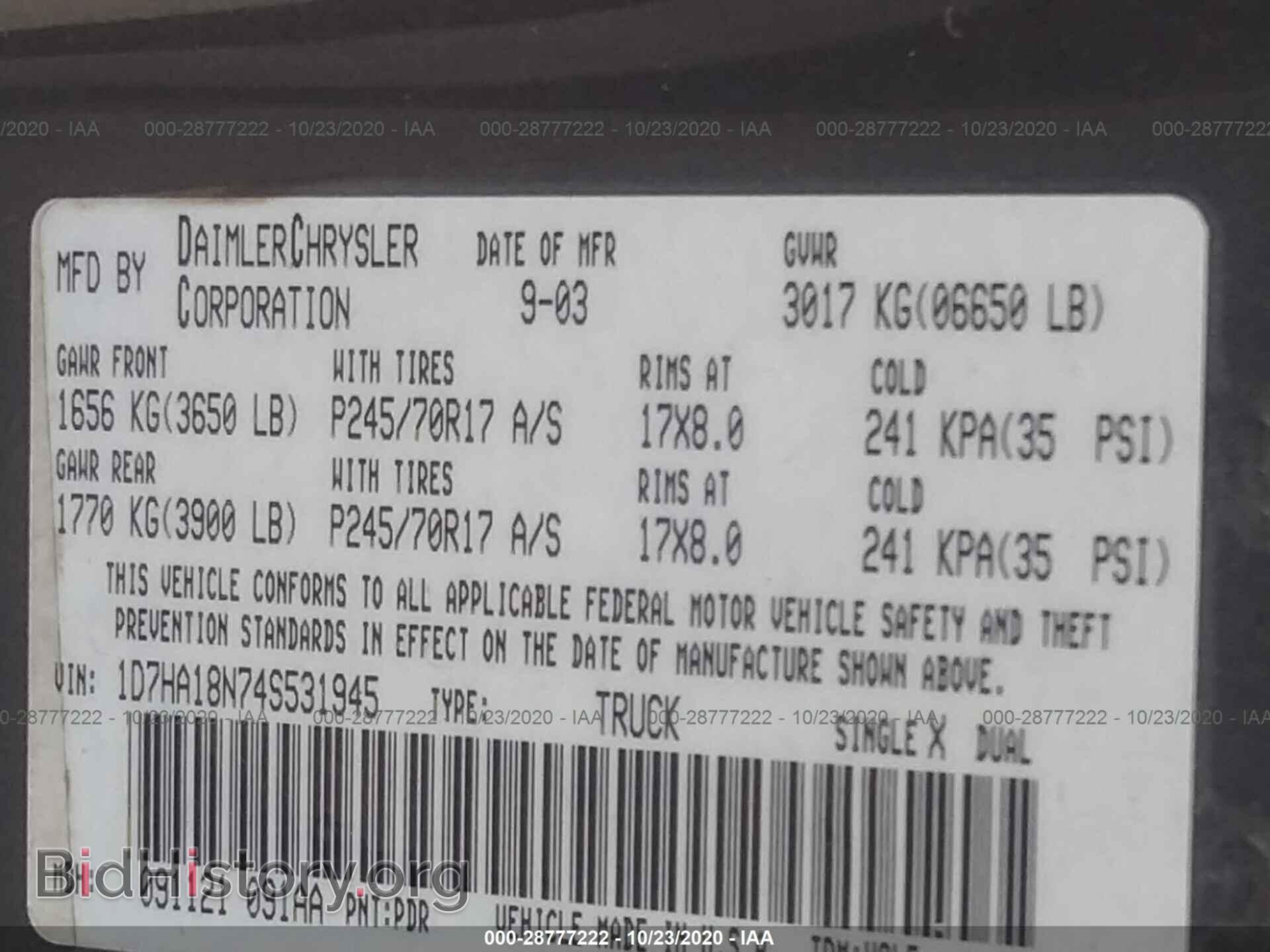 2004 DODGE RAM 1500 - VIN: 1D7HA18N74S531945 - Photo 9
