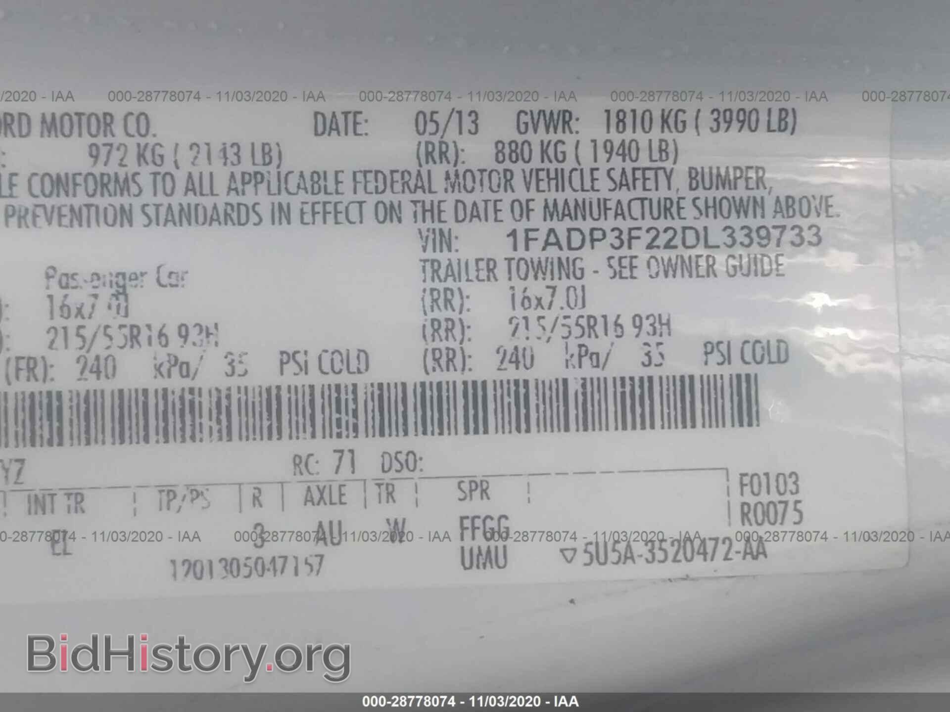 2013 FORD FOCUS - VIN: 1FADP3F22DL339733 - Photo 9