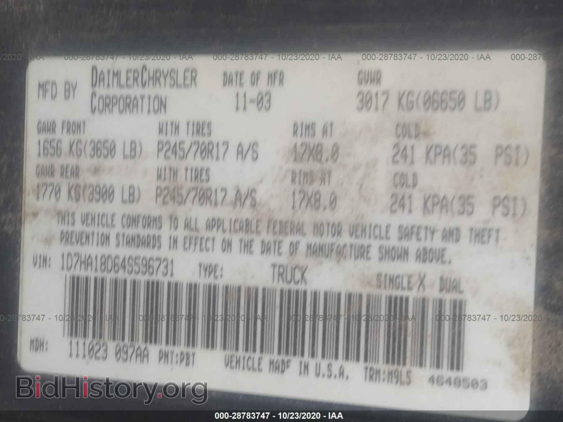 2004 DODGE RAM 1500 - VIN: 1D7HA18D64S596731 - Photo 9
