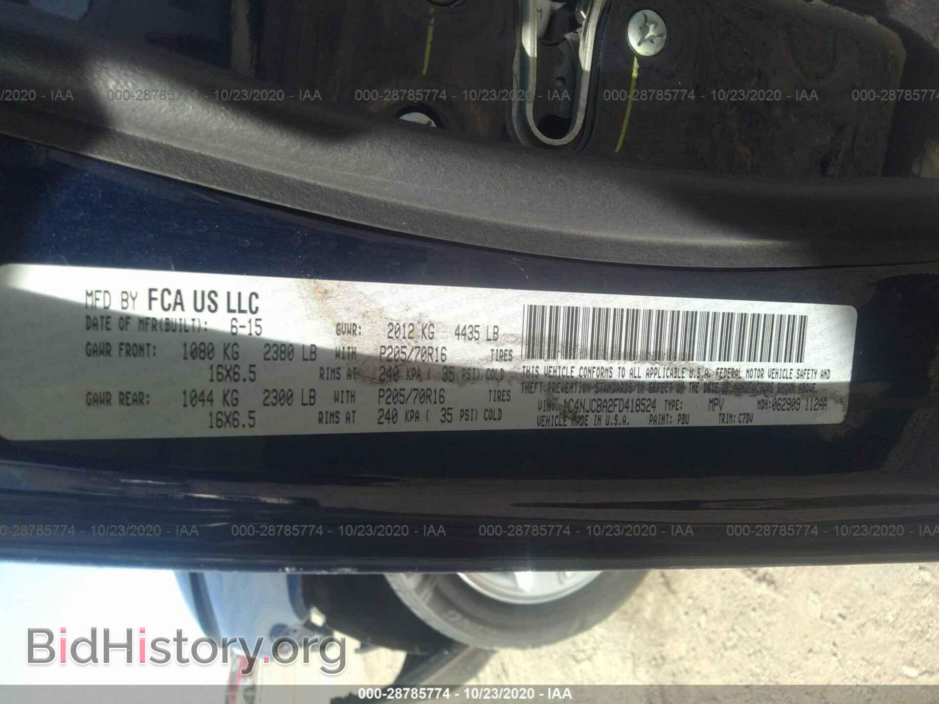 2015 JEEP COMPASS - VIN: 1C4NJCBA2FD418524 - Фото 9
