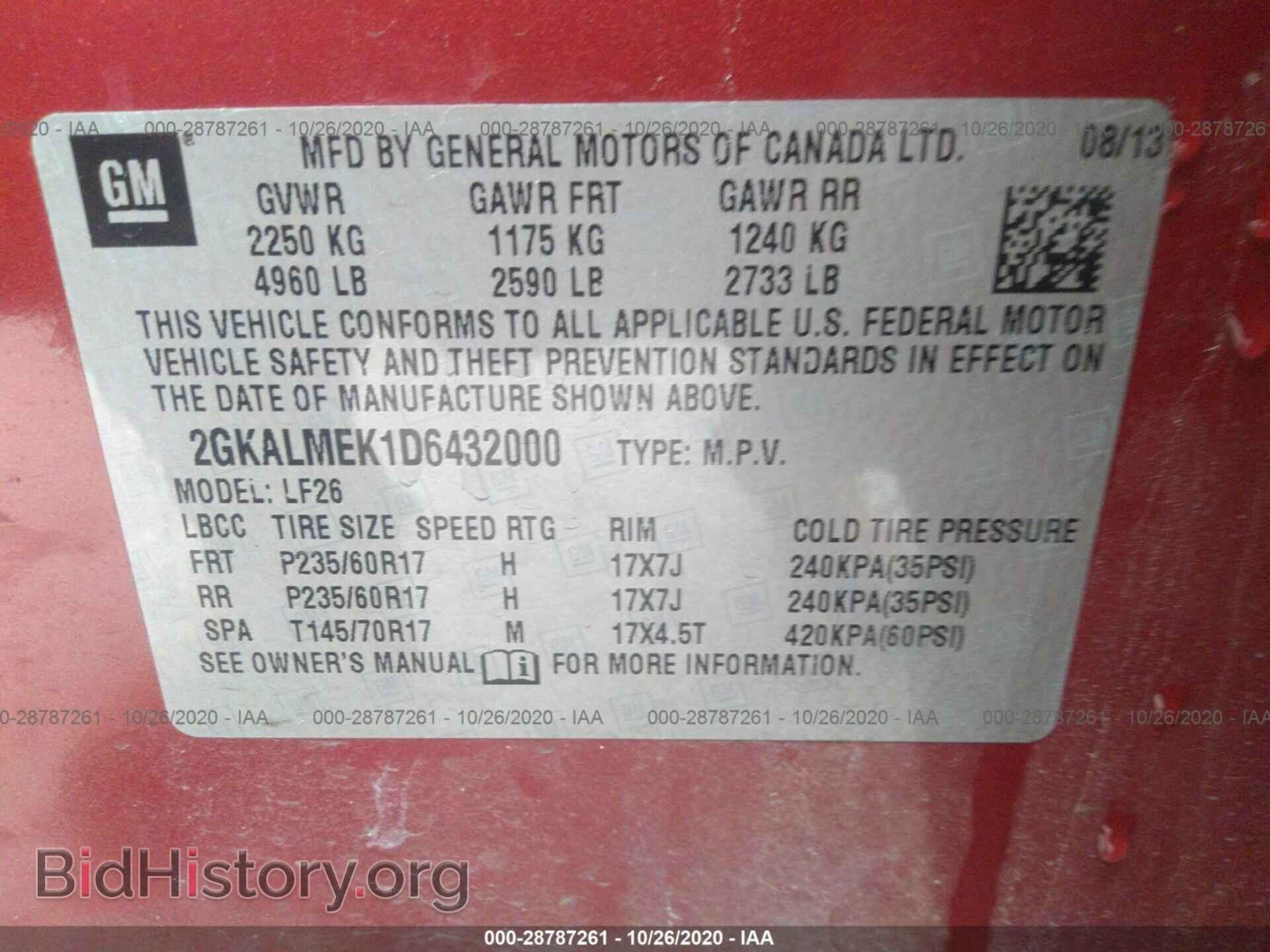 2013 GMC TERRAIN - VIN: 2GKALMEK1D6432000 - Photo 9