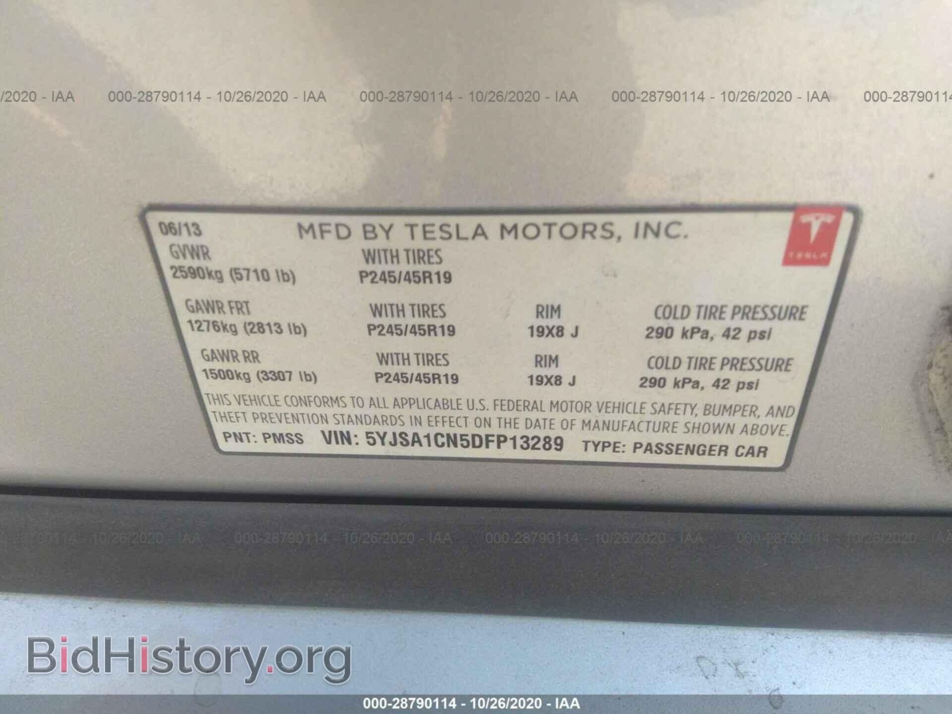 2013 TESLA MODEL S - VIN: 5YJSA1CN5DFP13289 - Photo 9
