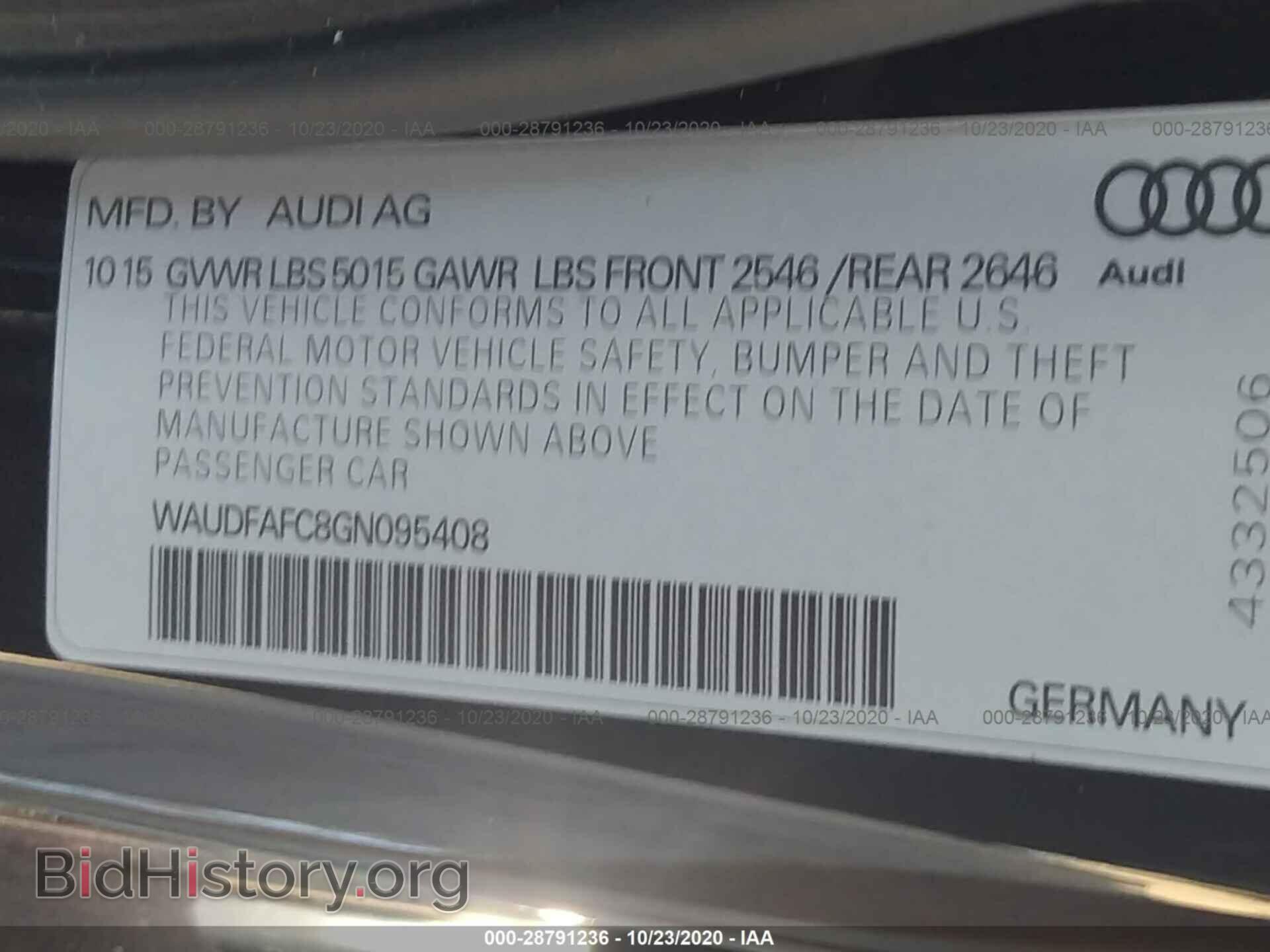 2016 AUDI A6 - VIN: WAUDFAFC8GN095408 - Фото 9