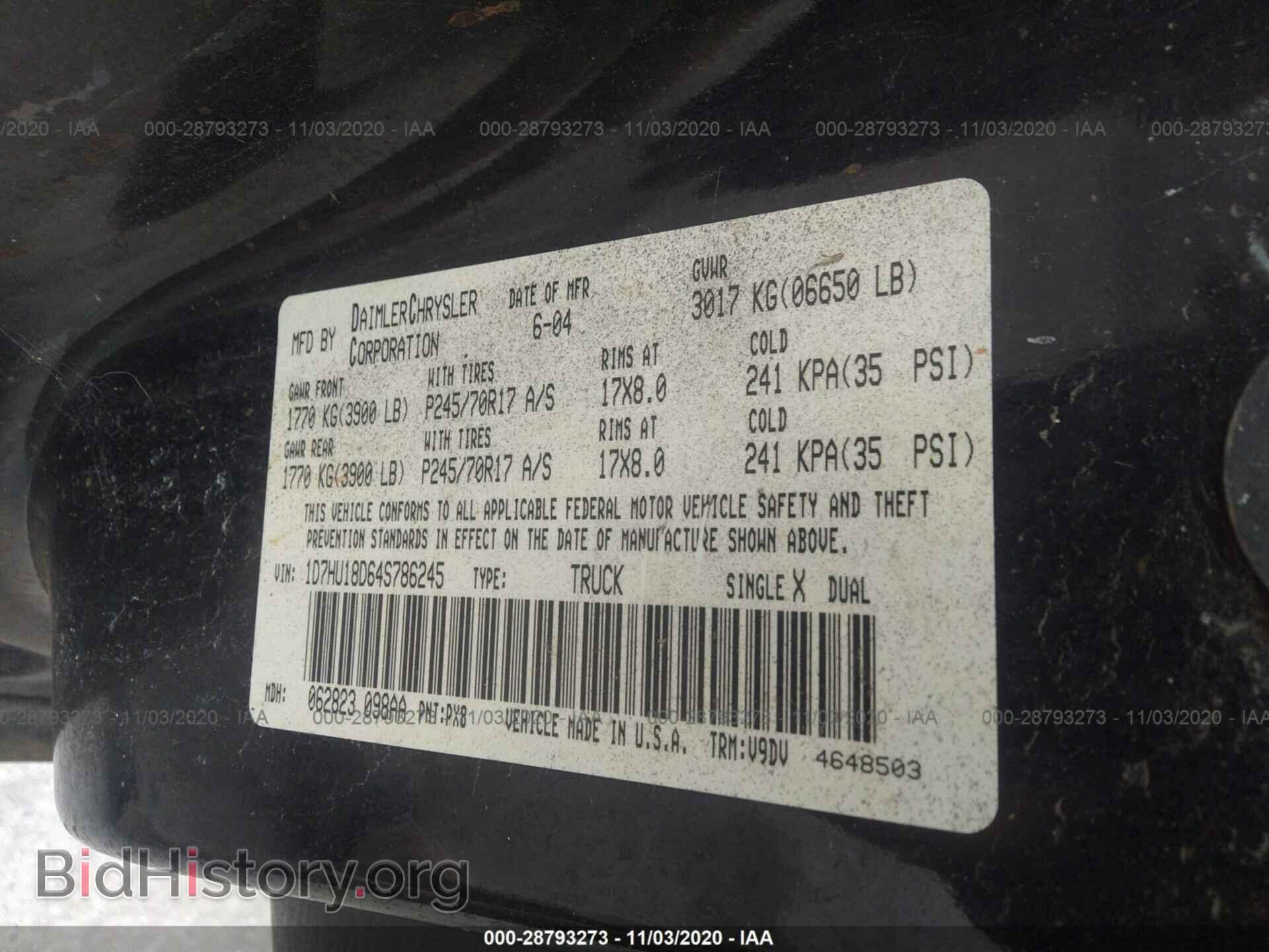 2004 DODGE RAM 1500 - VIN: 1D7HU18D64S786245 - Фото 9