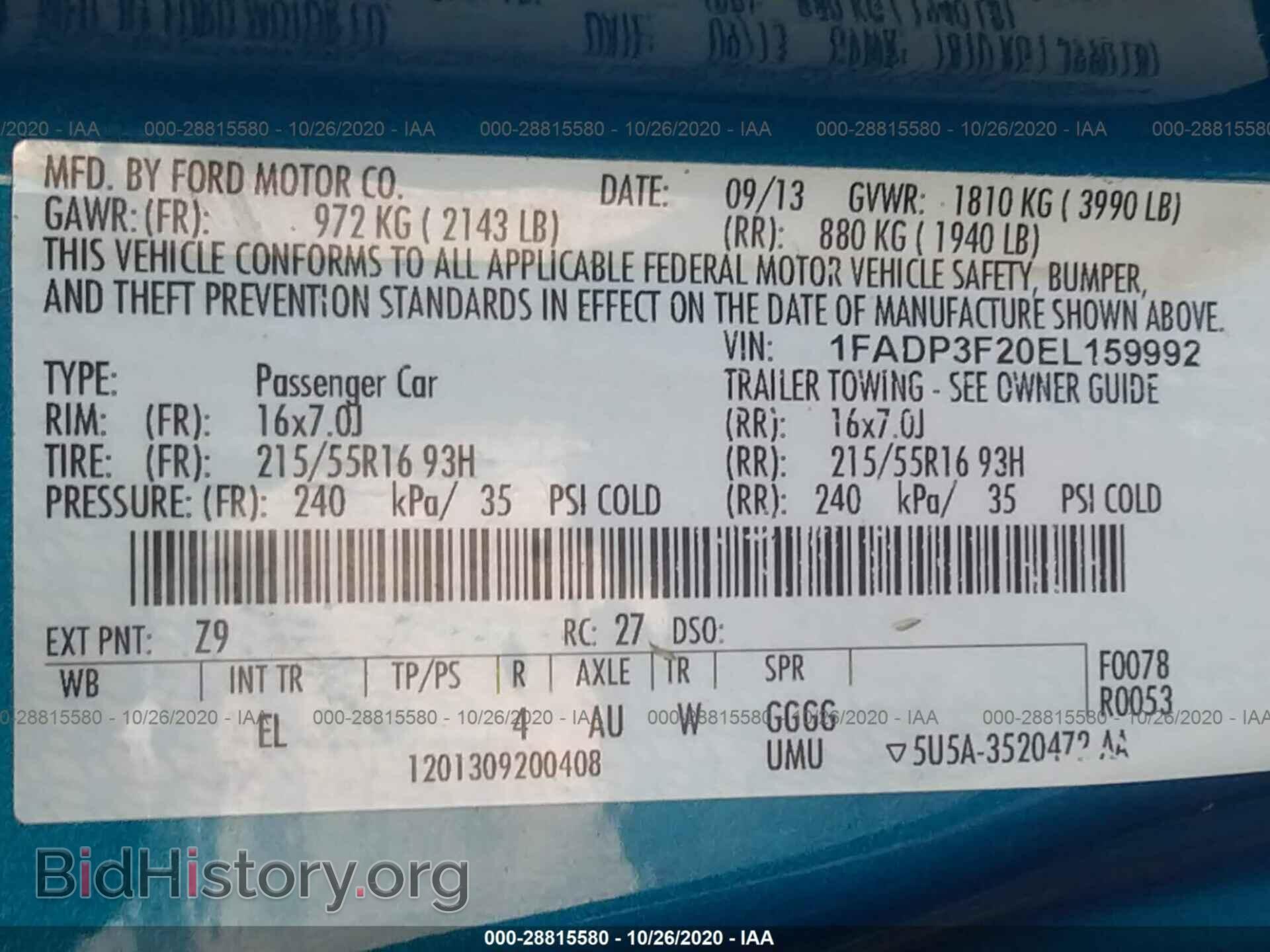 2014 FORD FOCUS - VIN: 1FADP3F20EL159992 - Photo 9