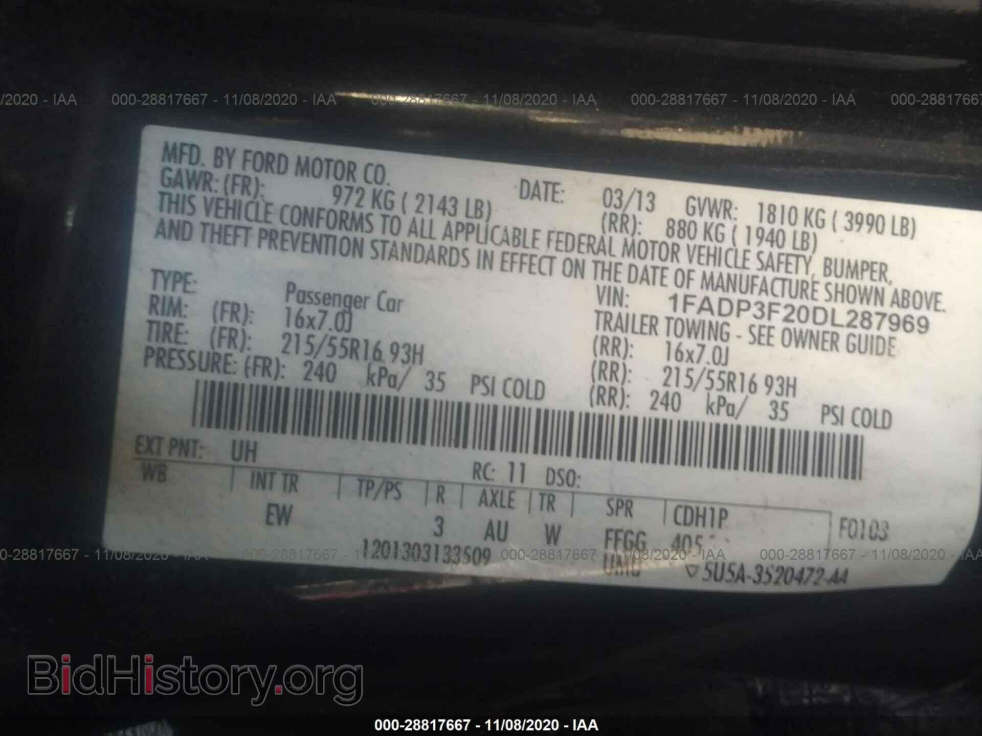 2013 FORD FOCUS - VIN: 1FADP3F20DL287969 - Photo 9