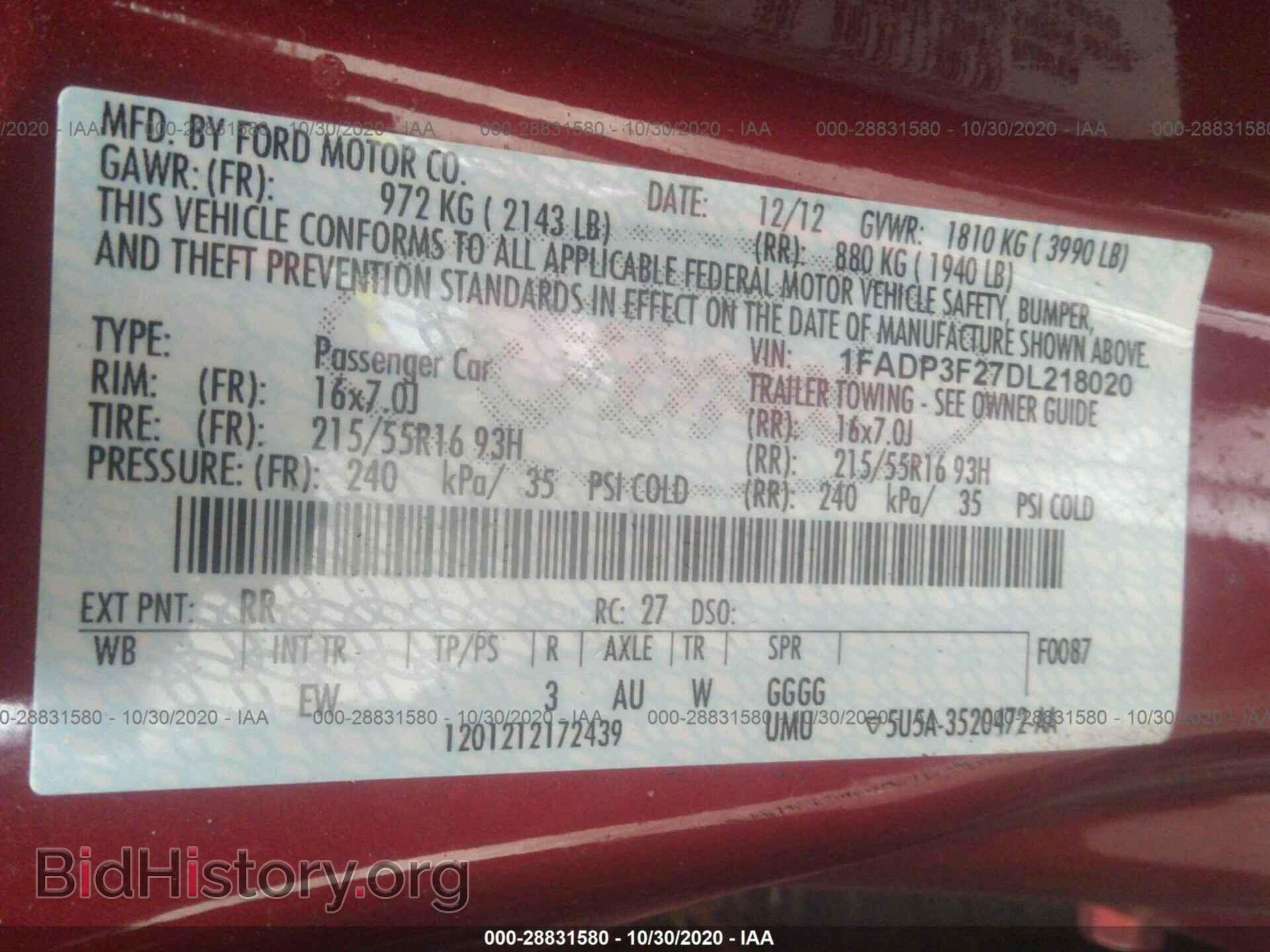 2013 FORD FOCUS - VIN: 1FADP3F27DL218020 - Photo 9