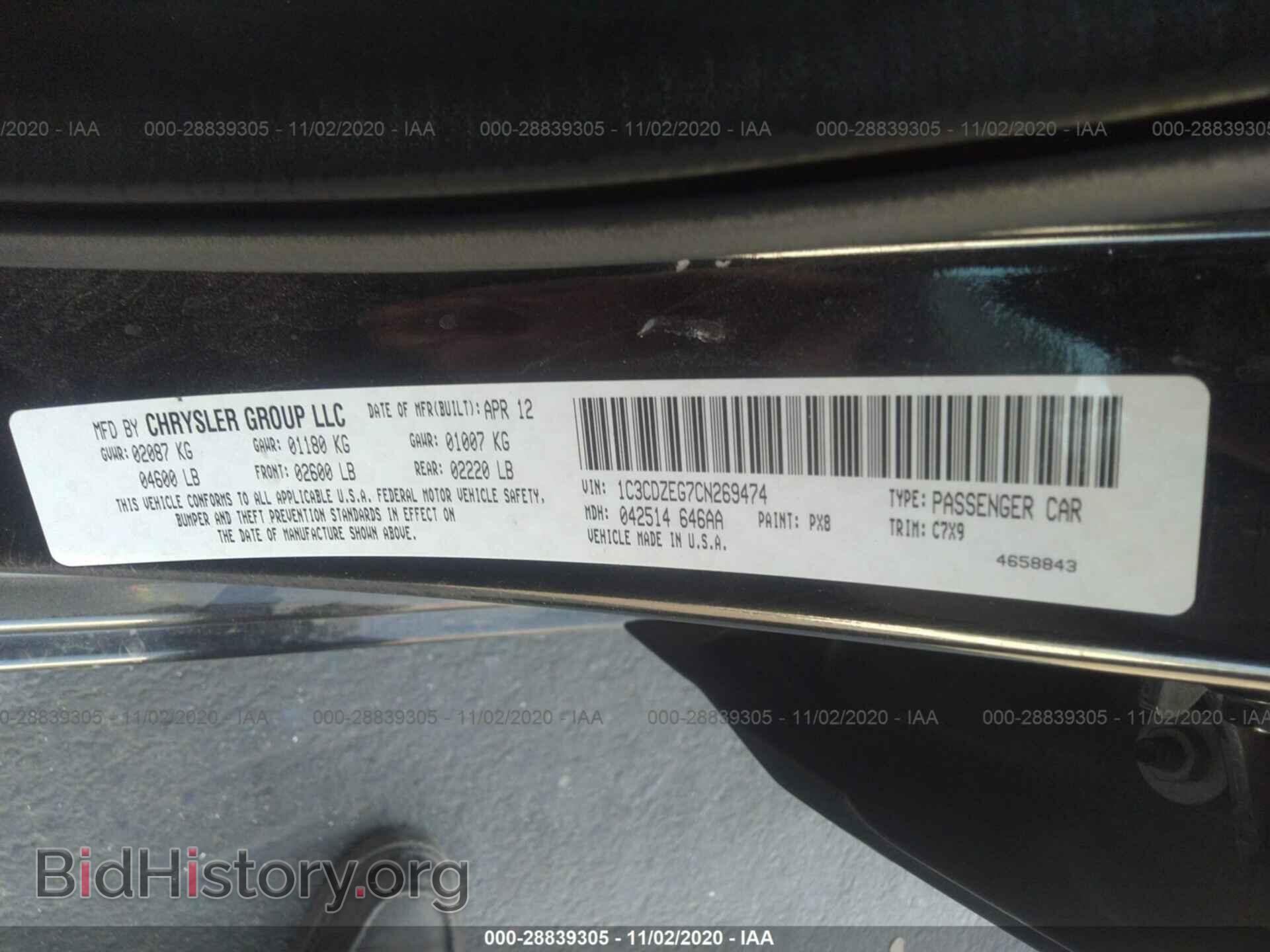 2012 DODGE AVENGER - VIN: 1C3CDZEG7CN269474 - Фото 9