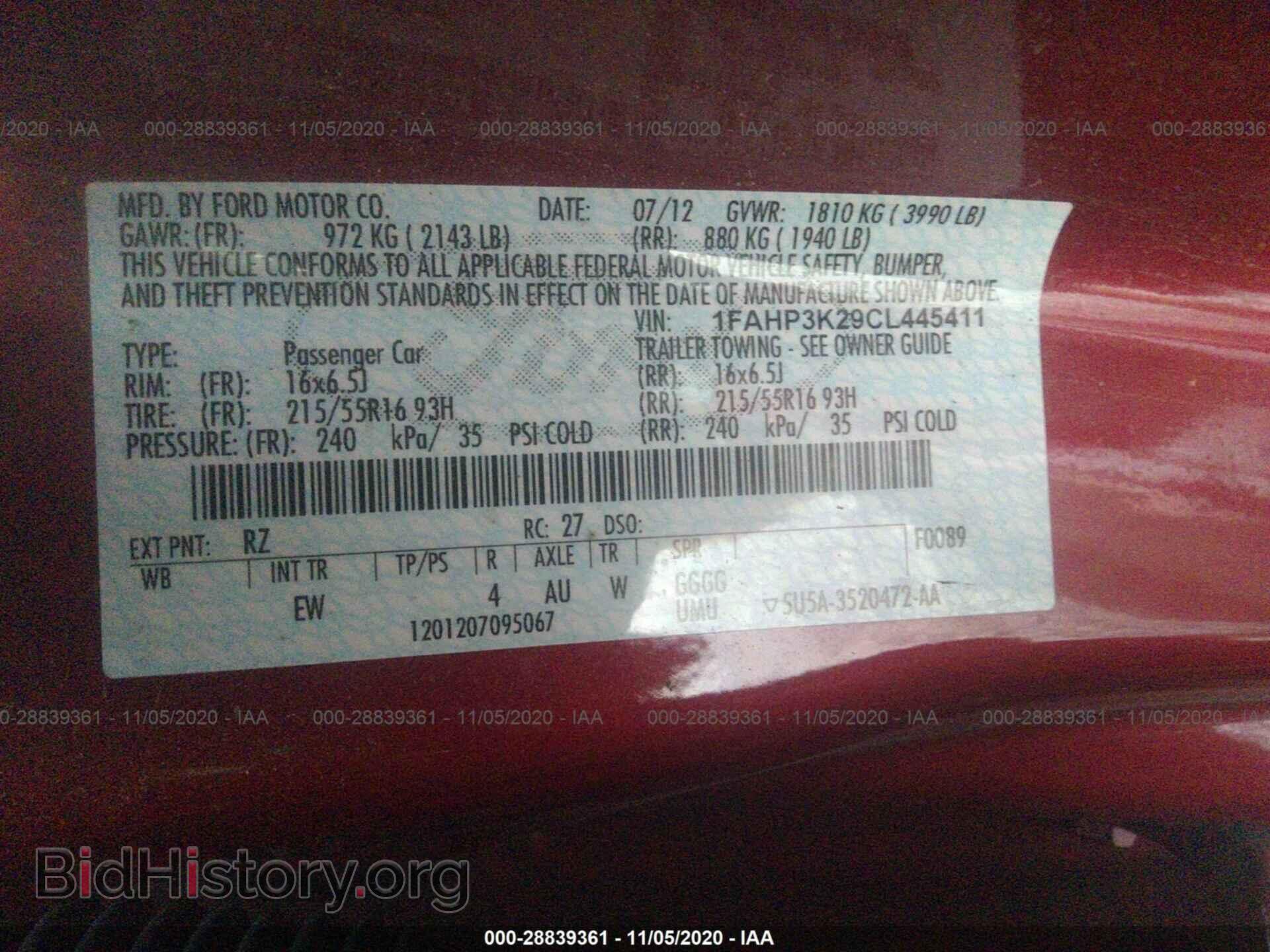 2012 FORD FOCUS - VIN: 1FAHP3K29CL445411 - Фото 9