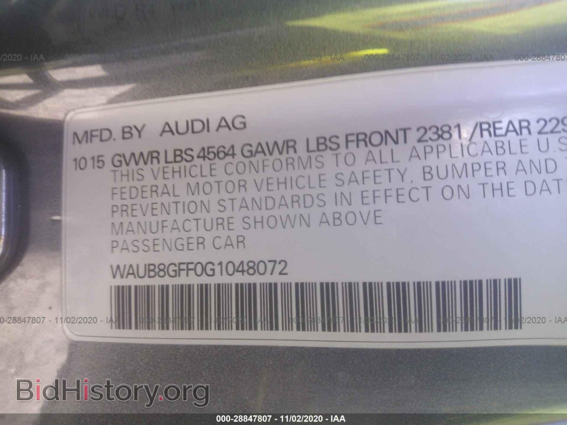 2016 AUDI A3 - VIN: WAUB8GFF0G1048072 - Фото 9