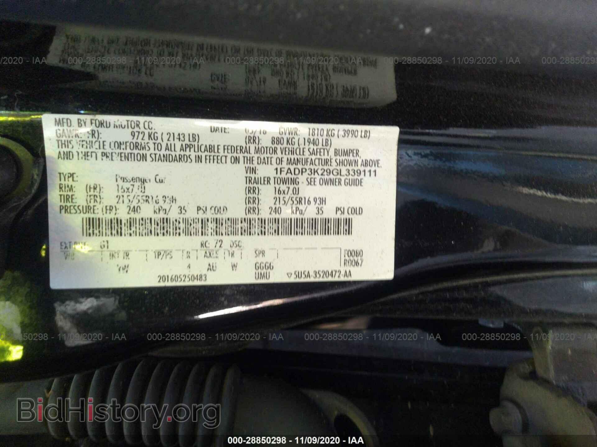 2016 FORD FOCUS - VIN: 1FADP3K29GL339111 - Photo 9