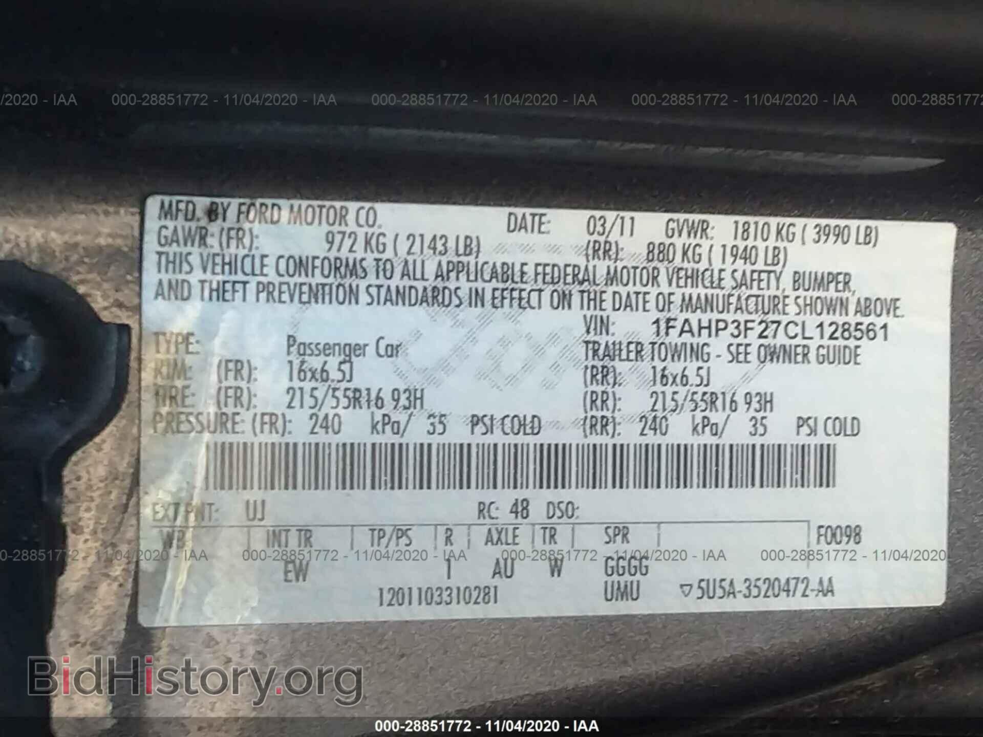 2012 FORD FOCUS - VIN: 1FAHP3F27CL128561 - Фото 9