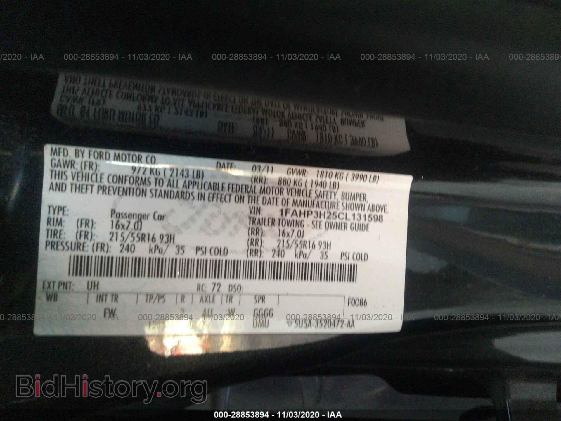 2012 FORD FOCUS - VIN: 1FAHP3H25CL131598 - Фото 9