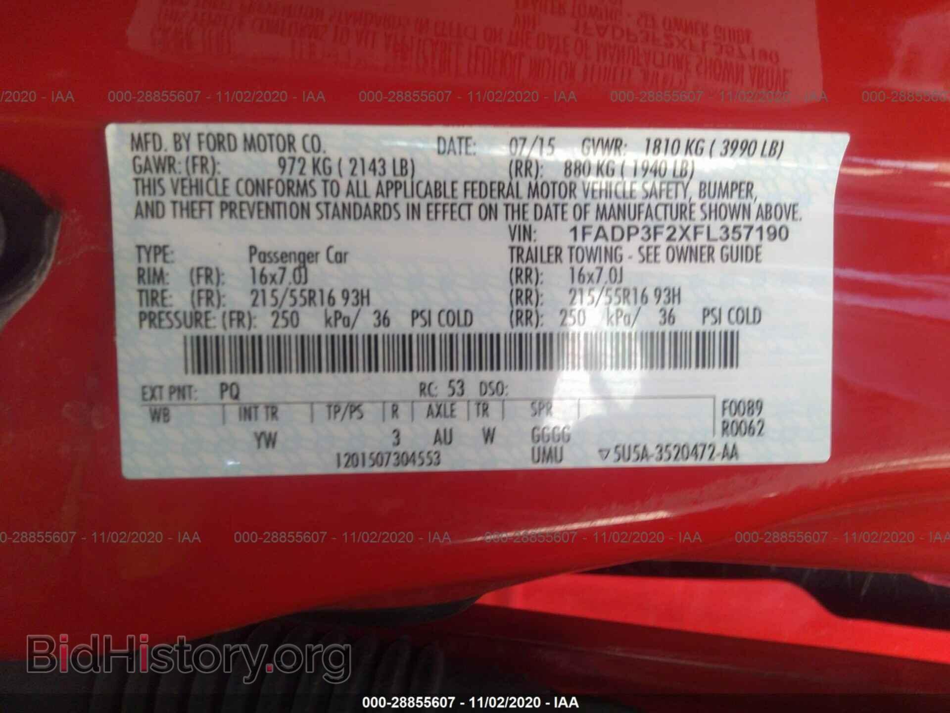 2015 FORD FOCUS - VIN: 1FADP3F2XFL357190 - Фото 9