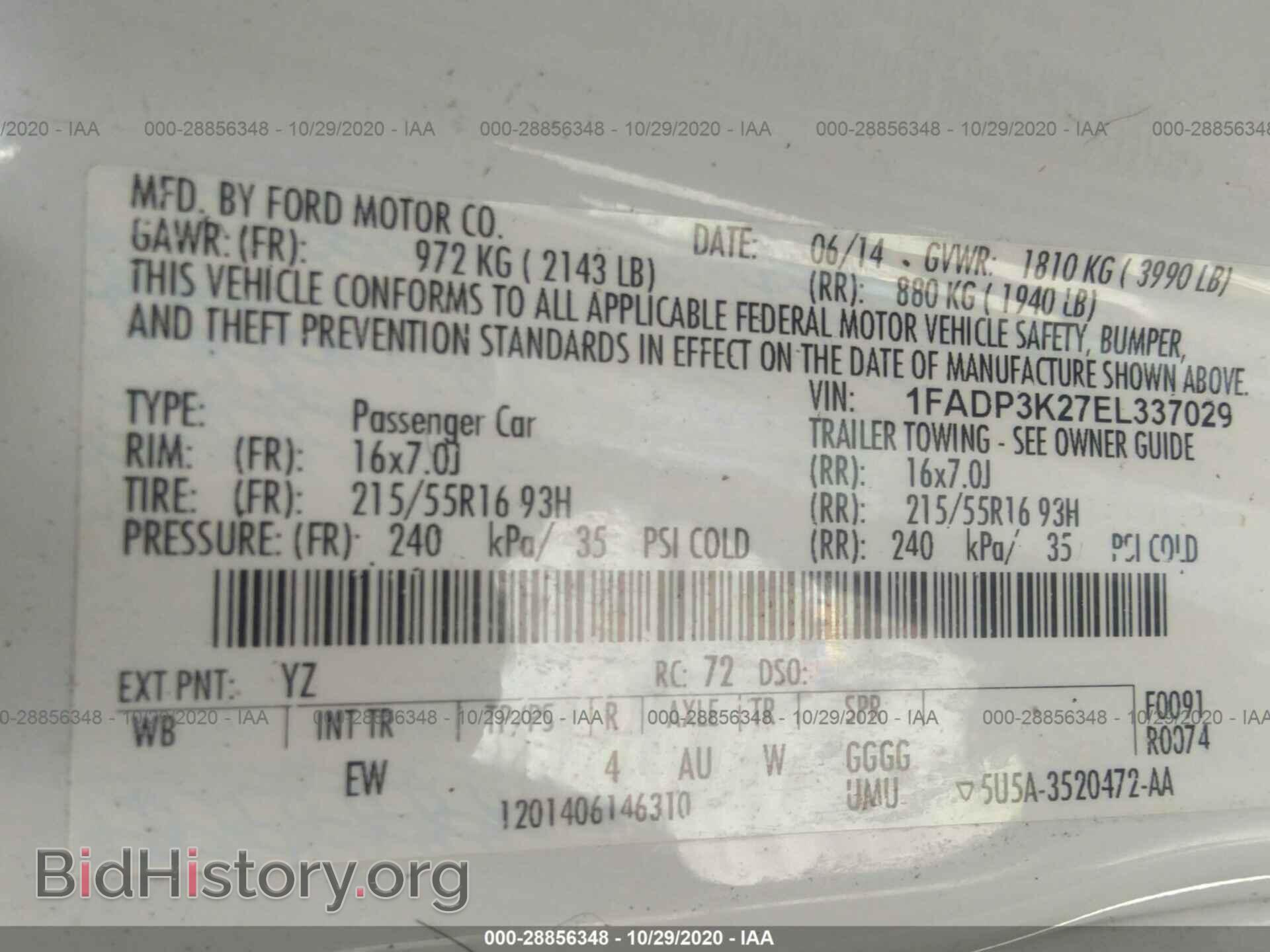 2014 FORD FOCUS - VIN: 1FADP3K27EL337029 - Фото 9