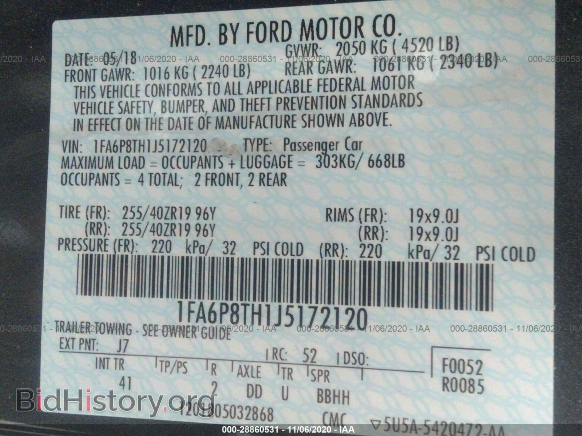 2018 FORD MUSTANG - VIN: 1FA6P8TH1J5172120 - Фото 9