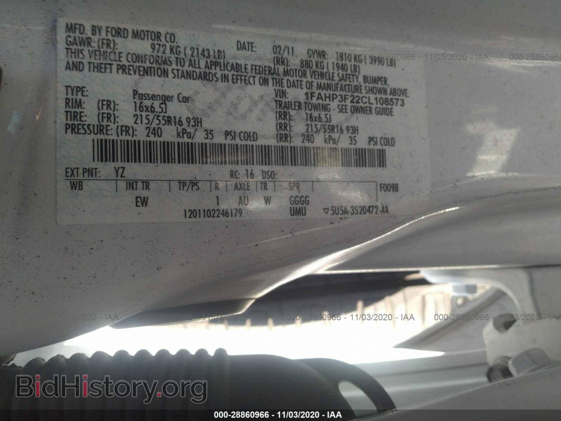 2012 FORD FOCUS - VIN: 1FAHP3F22CL108573 - Фото 9