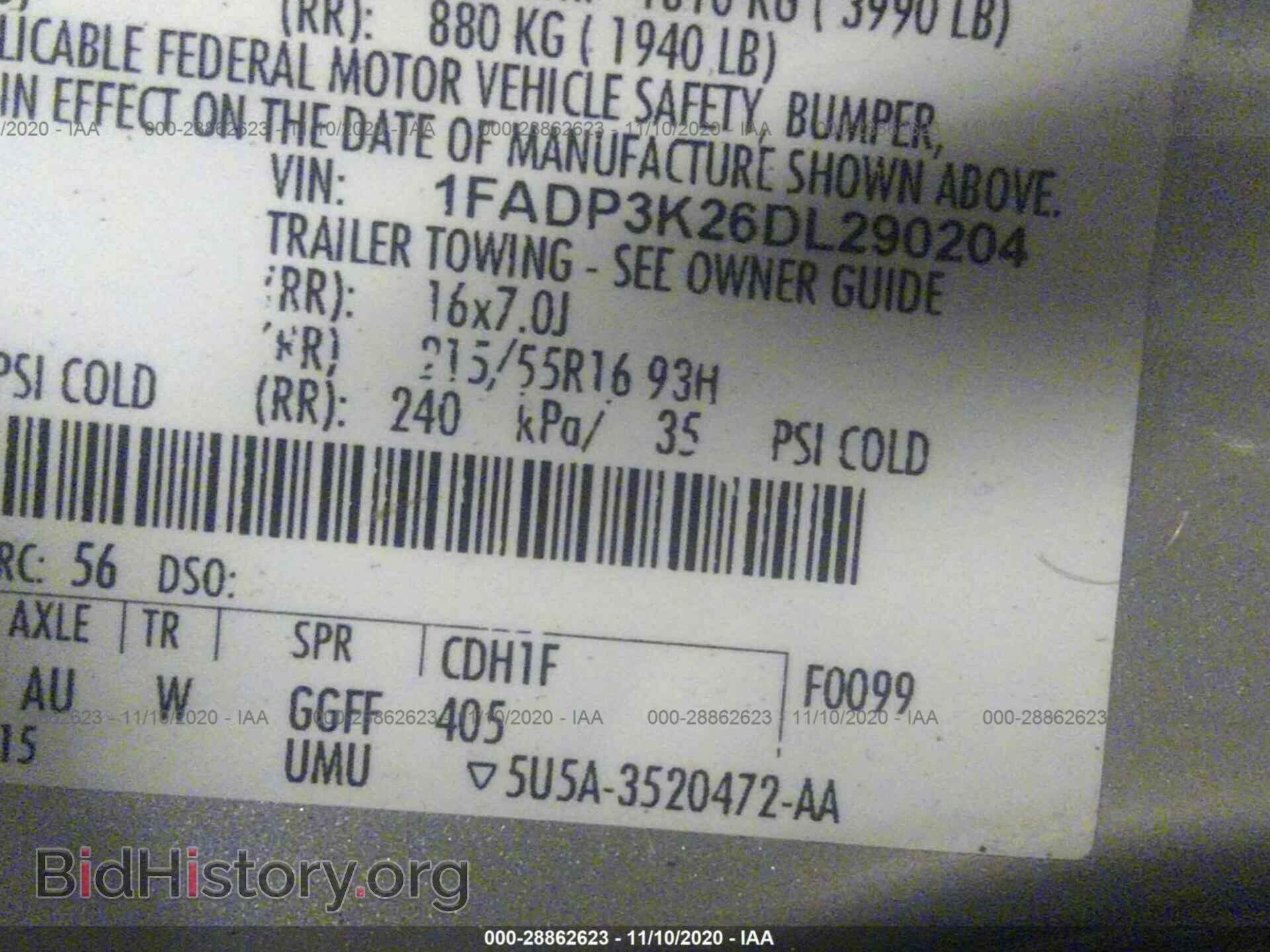 2013 FORD FOCUS - VIN: 1FADP3K26DL290204 - Фото 9